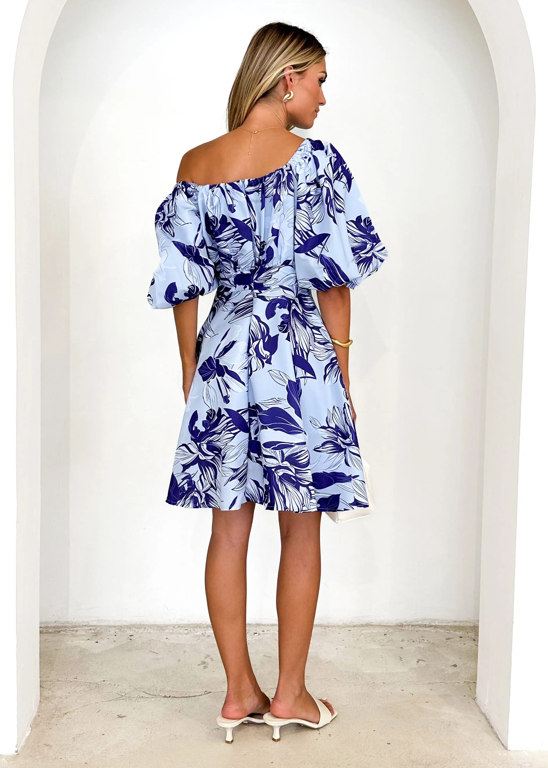 Relic Off Shoulder Dress - Blue Floral