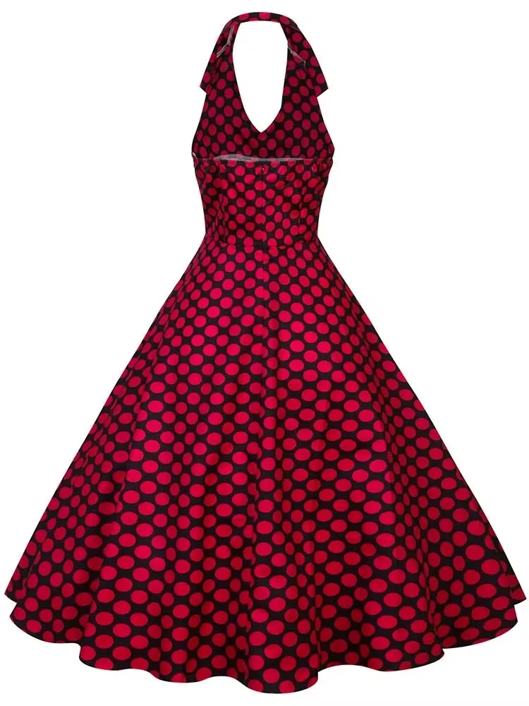 Retro Halter Party Midi Dresses