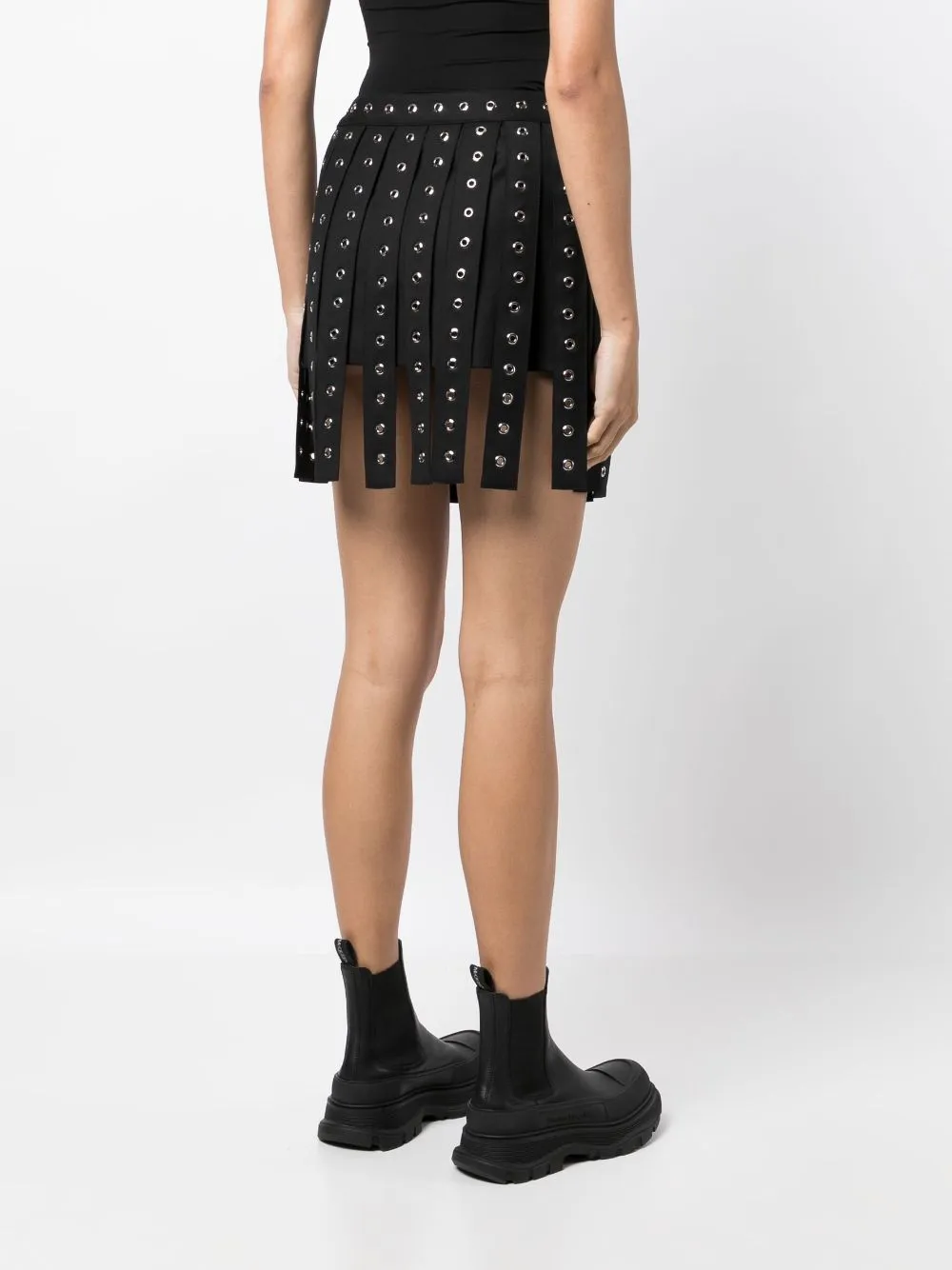 Rockin Eyelet Tie Buckle Belt A-Line Skirt