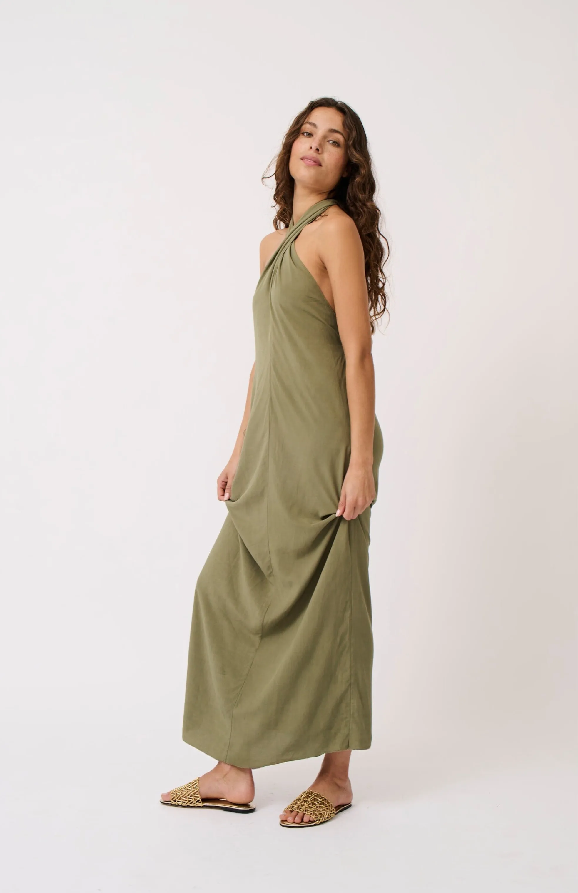 SABRINA HALTER DRESS || PALM