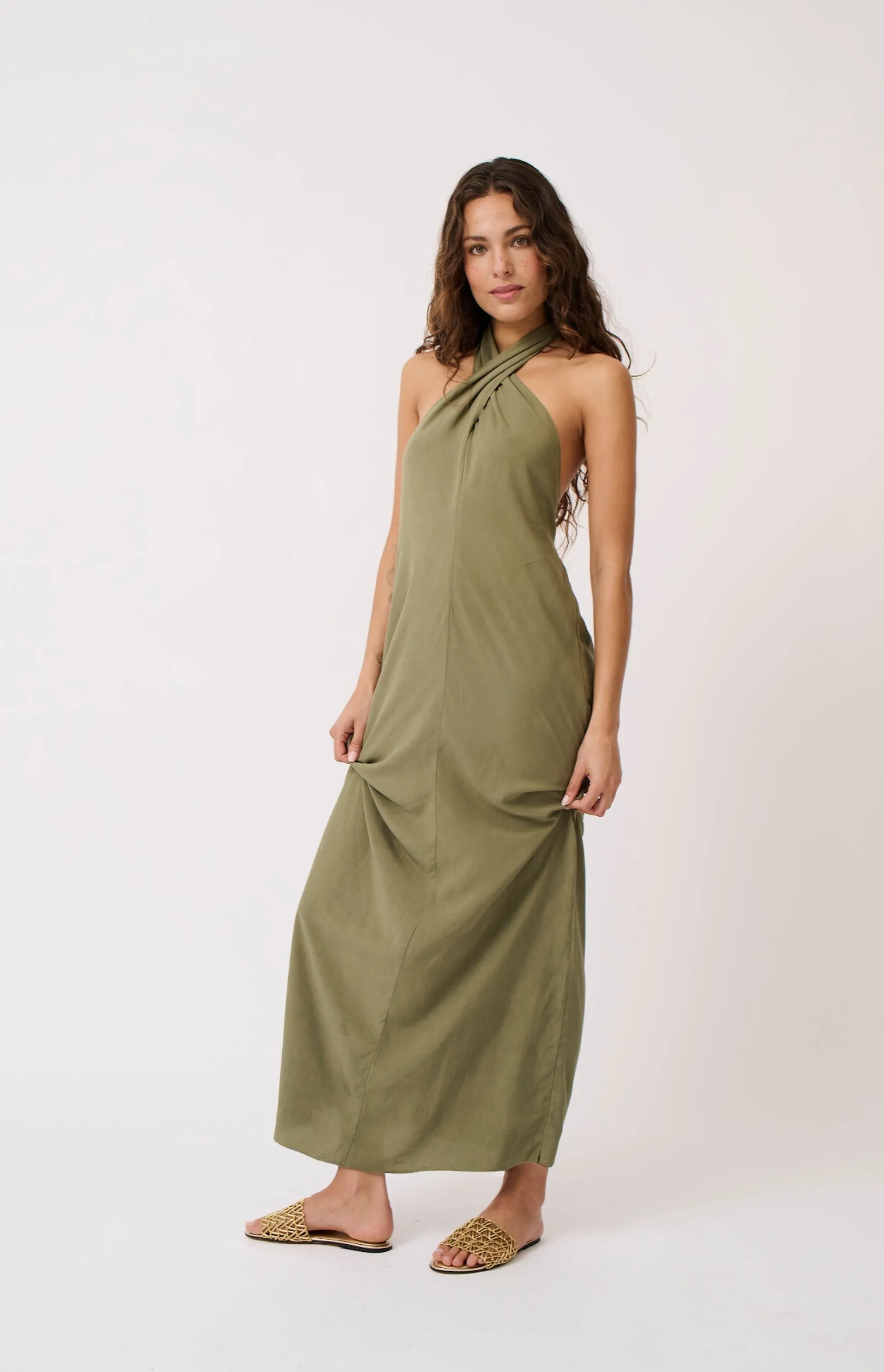 SABRINA HALTER DRESS || PALM