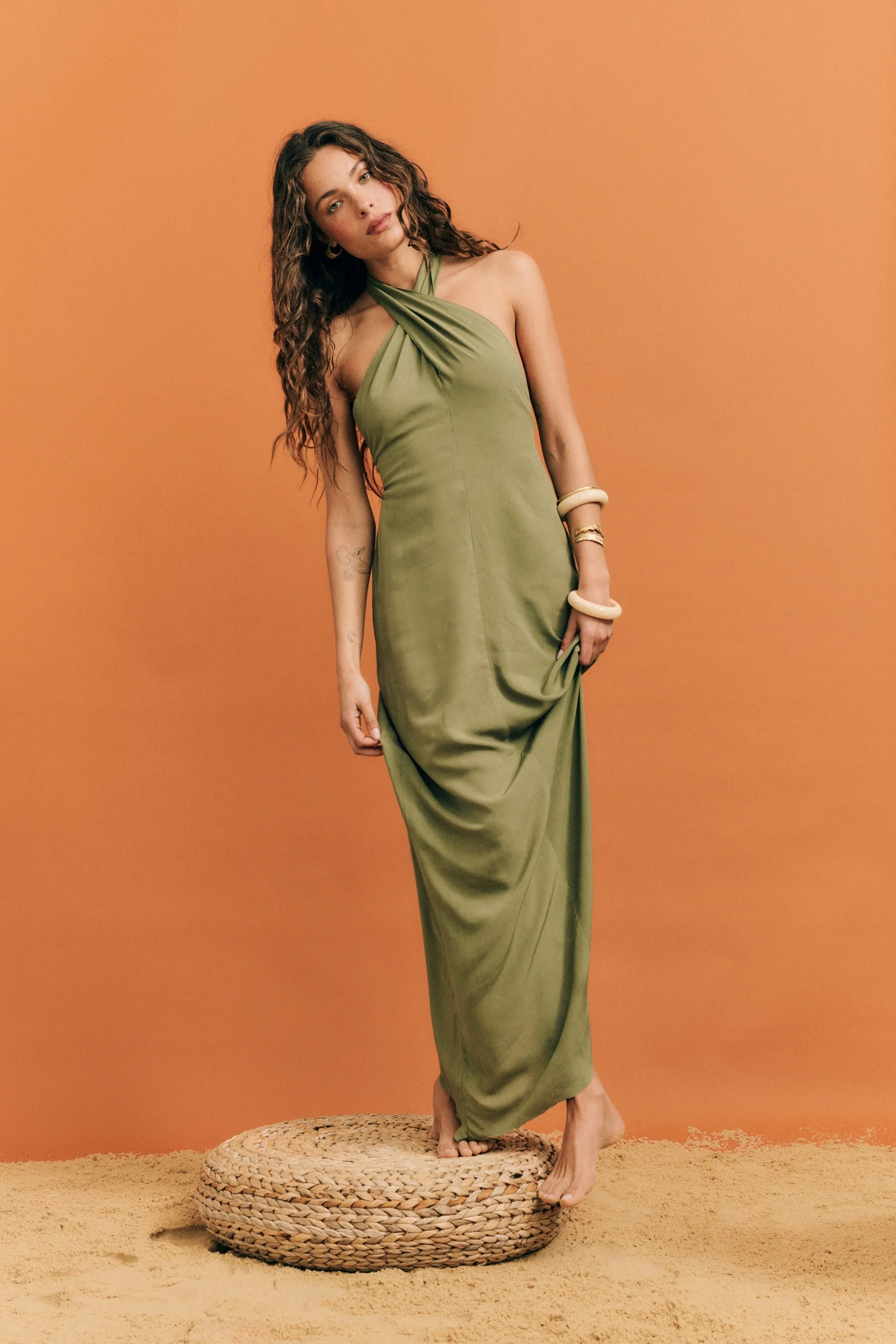 SABRINA HALTER DRESS || PALM