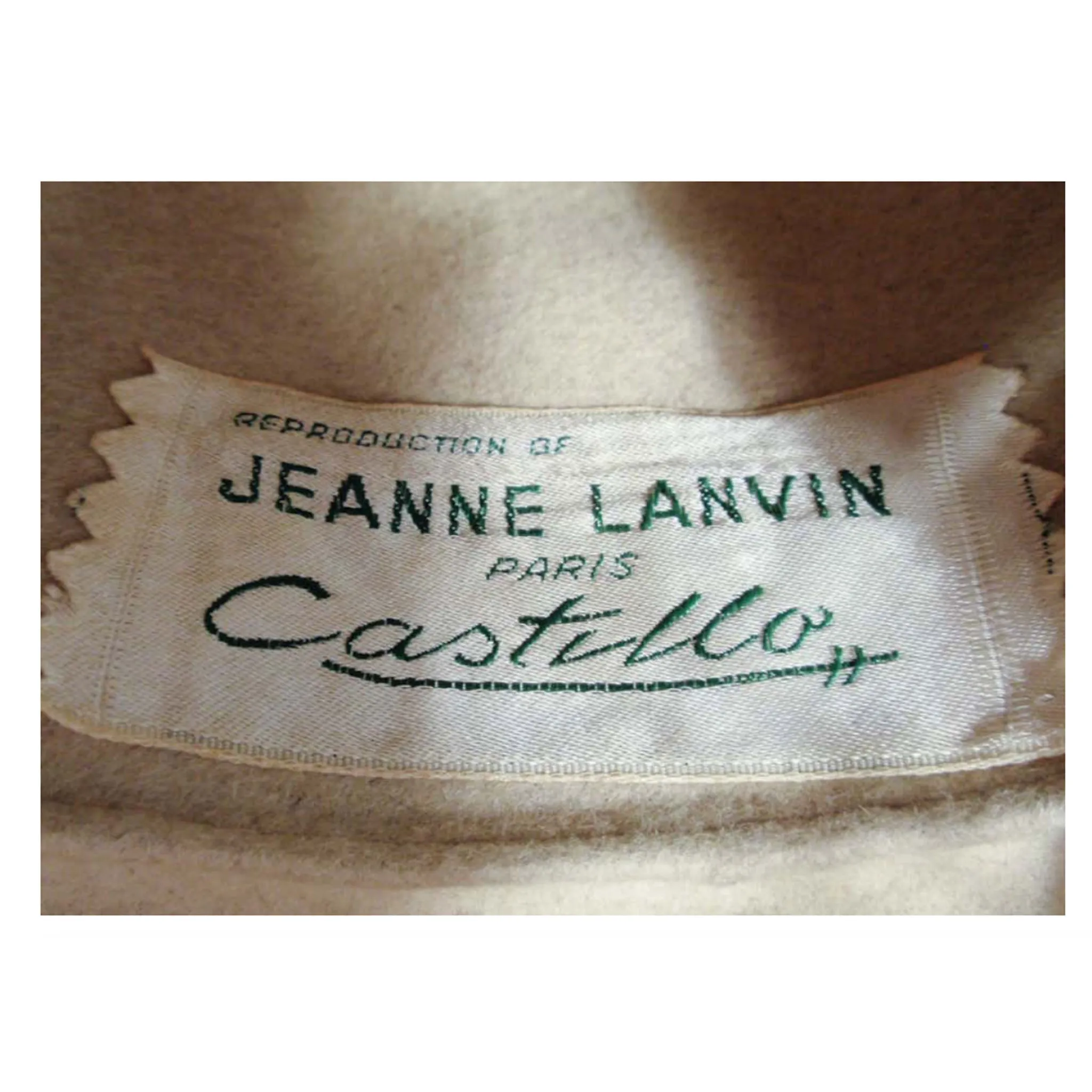 Saks 5th Ave licensed reproduction of a Jeanne Lanvin 1960s Beige Wool Fuzzy Turban Hat