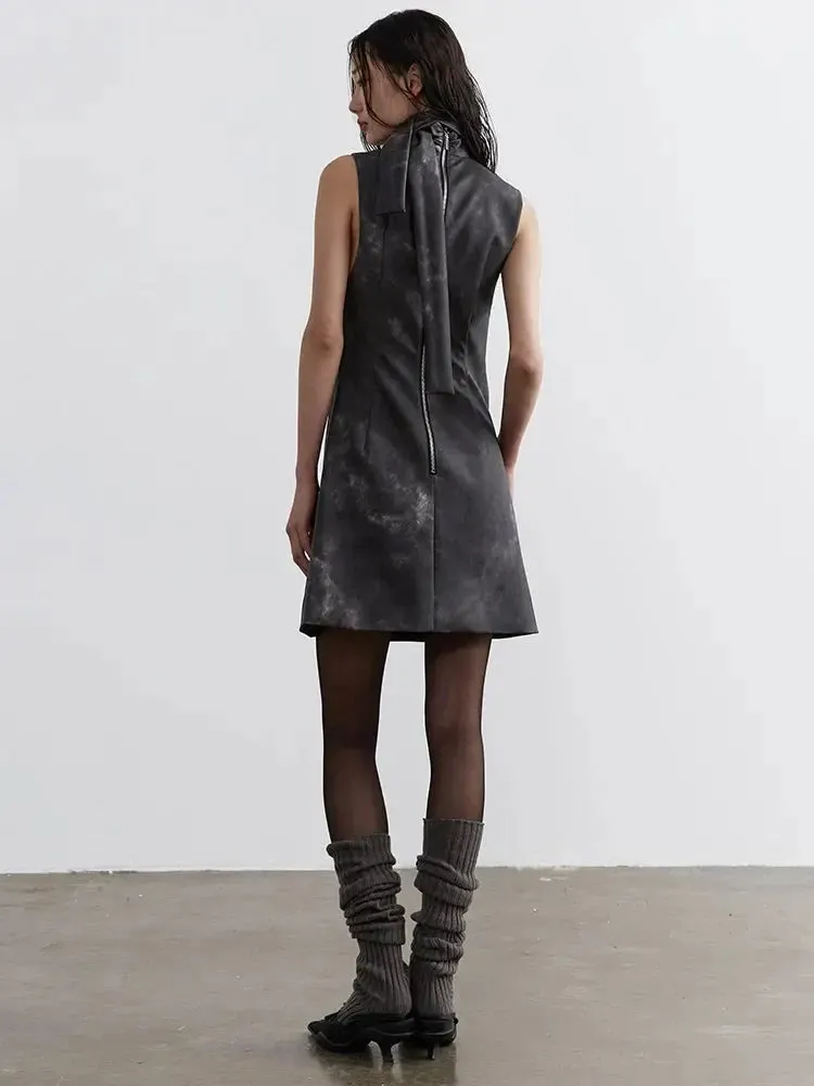 Sangee Vegan Leather Mini Dress by Marigold Shadows