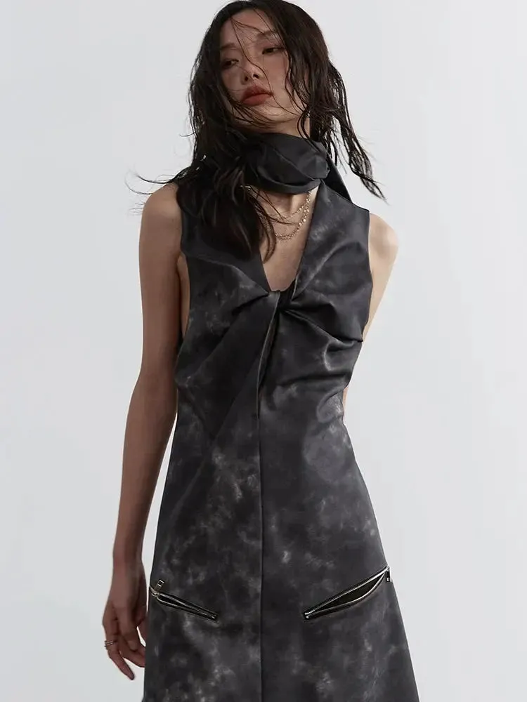 Sangee Vegan Leather Mini Dress by Marigold Shadows