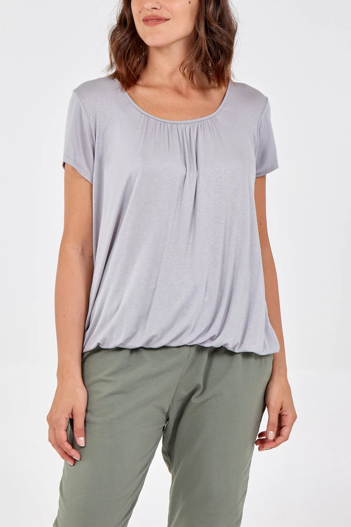 Scoop Neck Elastic Top