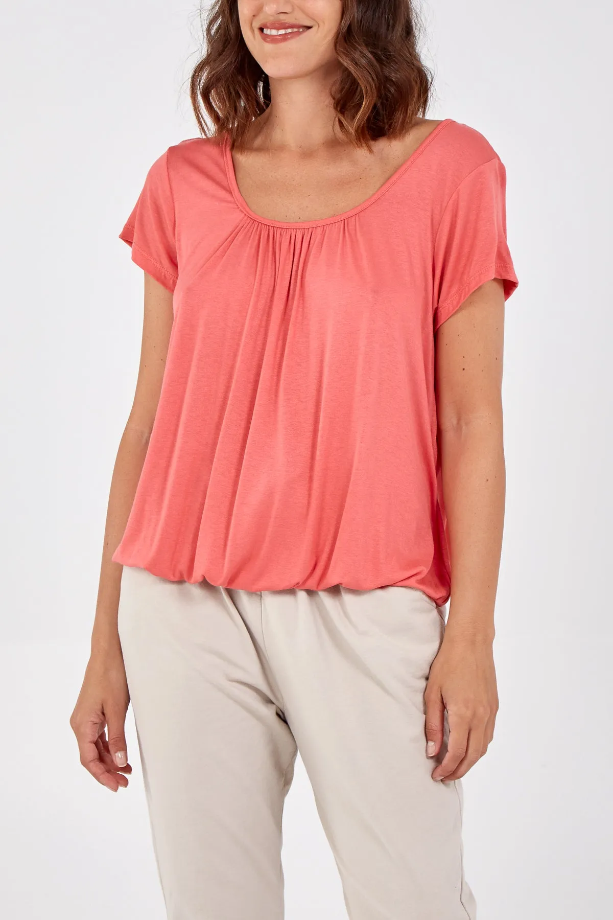 Scoop Neck Elastic Top