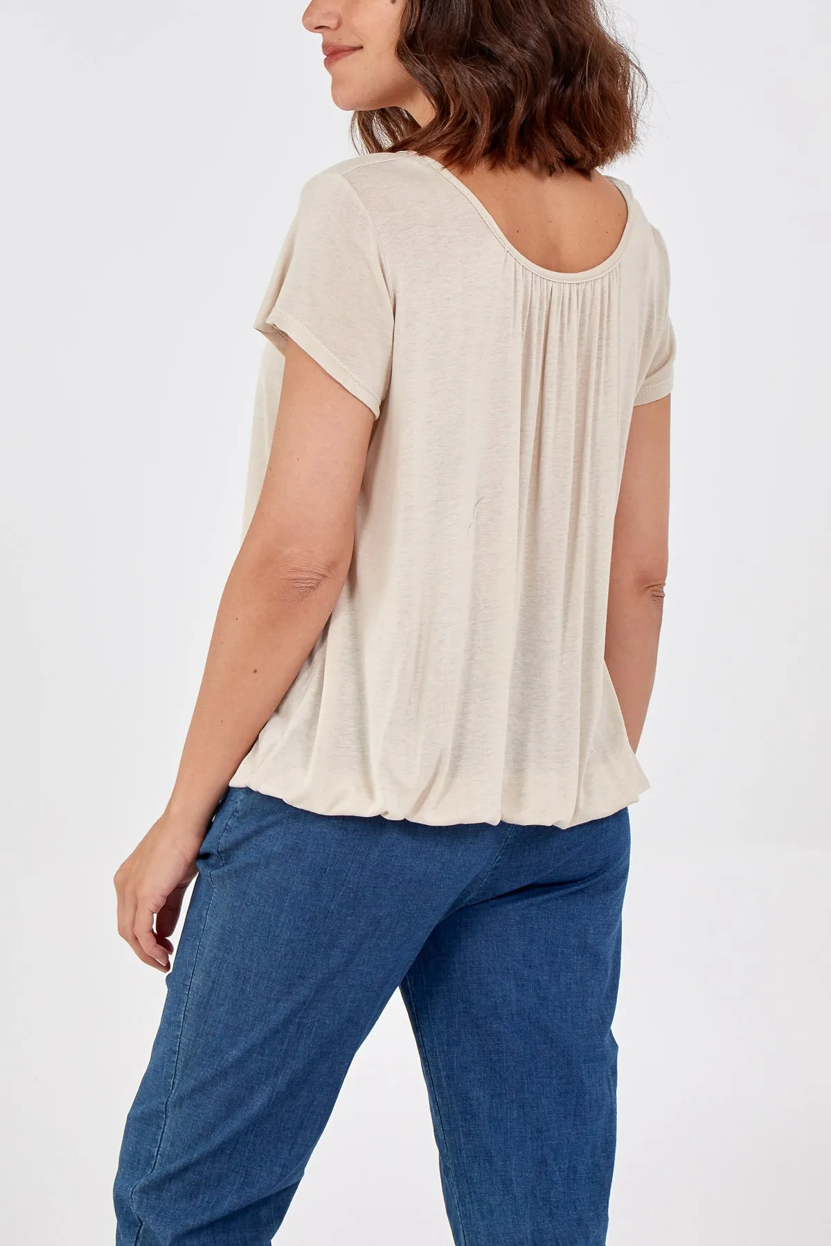 Scoop Neck Elastic Top