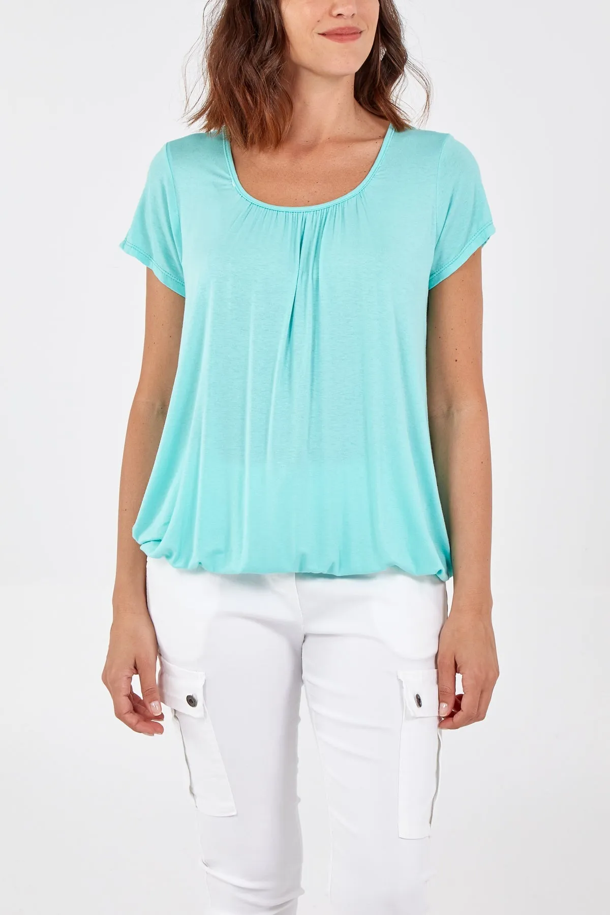 Scoop Neck Elastic Top