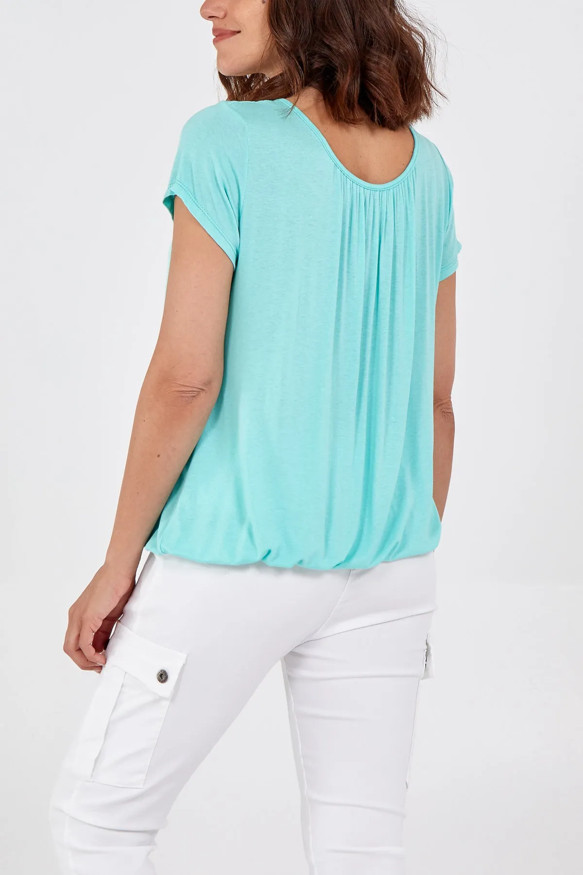 Scoop Neck Elastic Top
