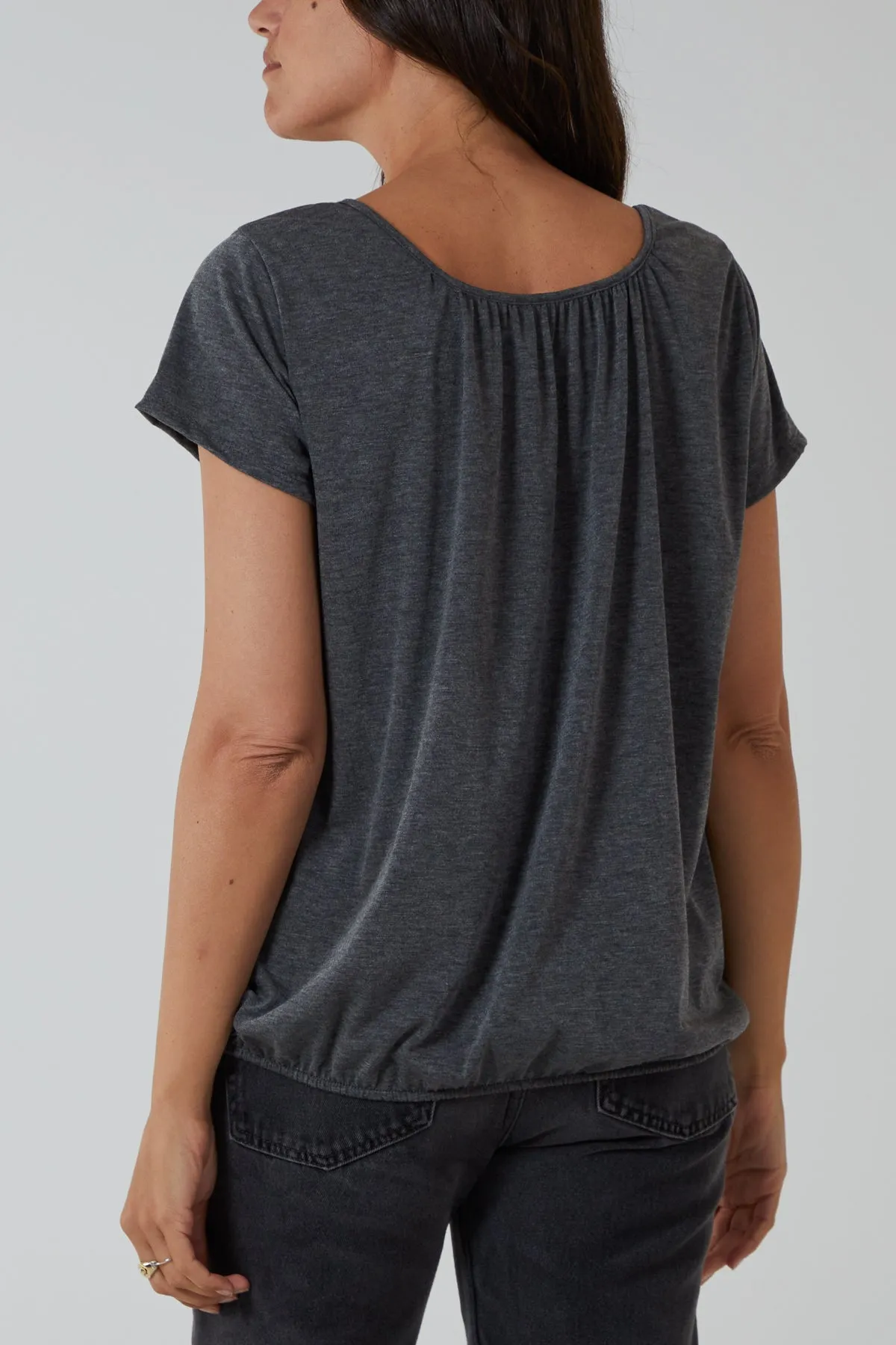 Scoop Neck Elastic Top
