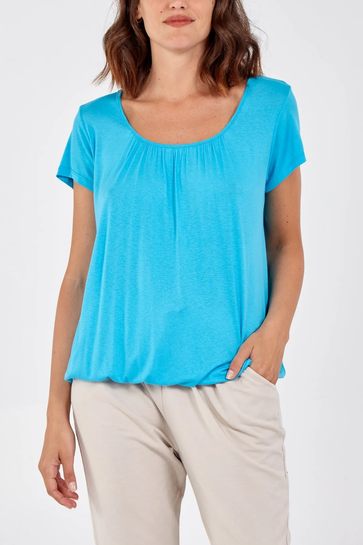 Scoop Neck Elastic Top