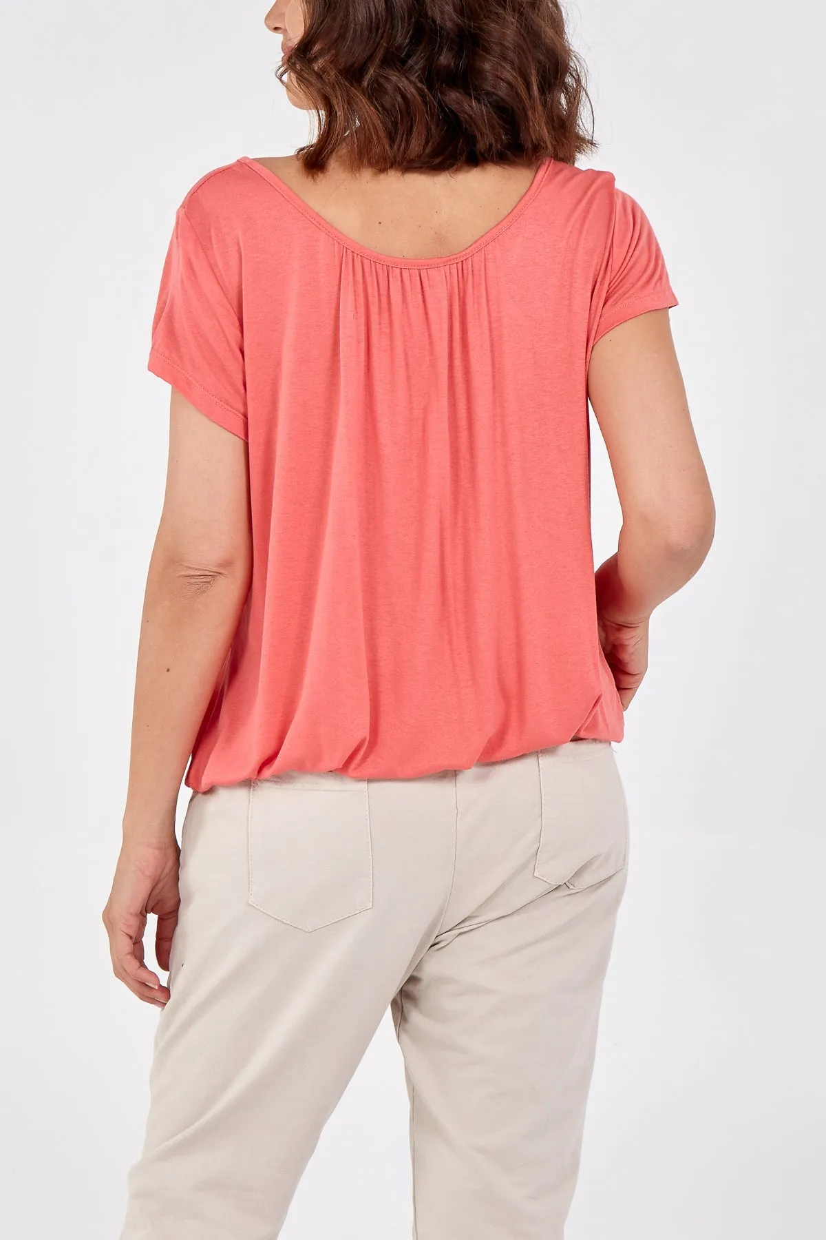 Scoop Neck Elastic Top