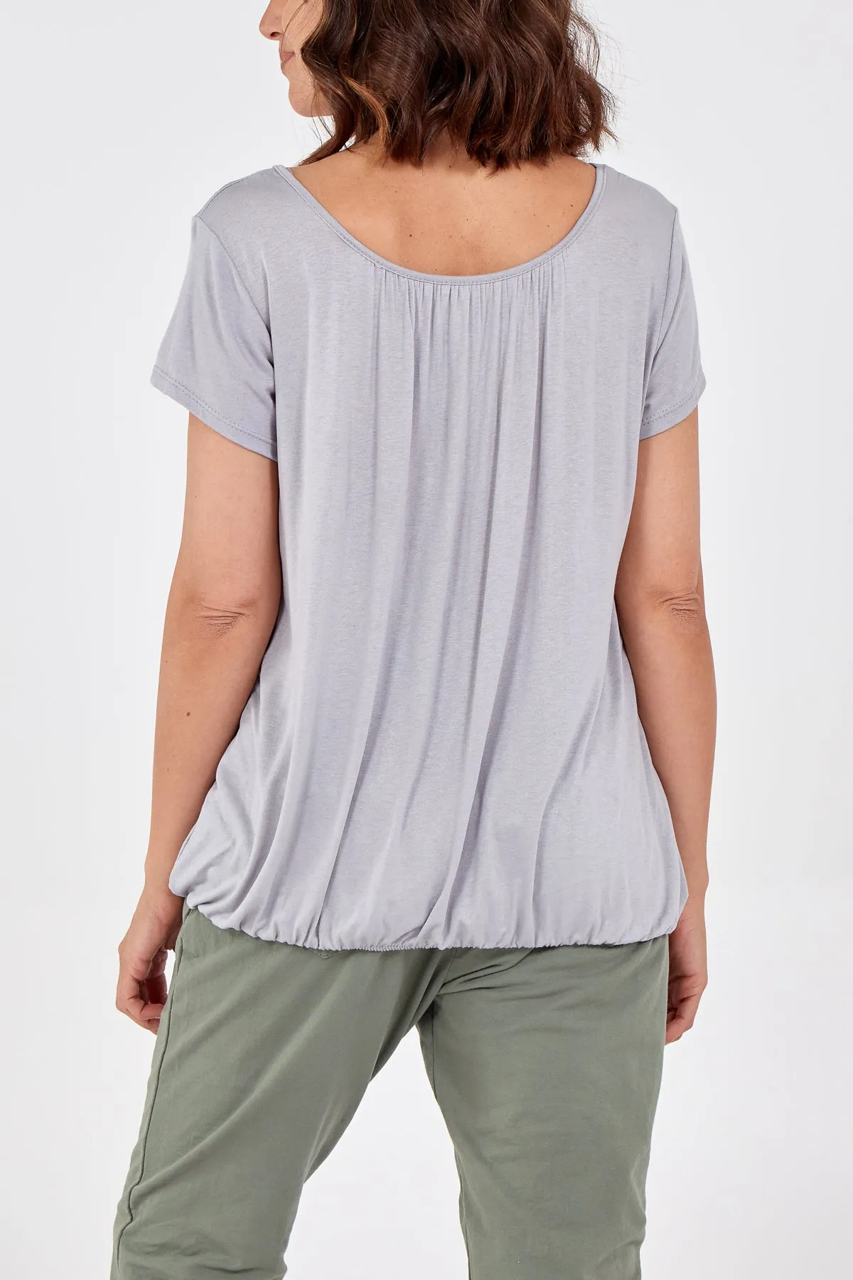 Scoop Neck Elastic Top