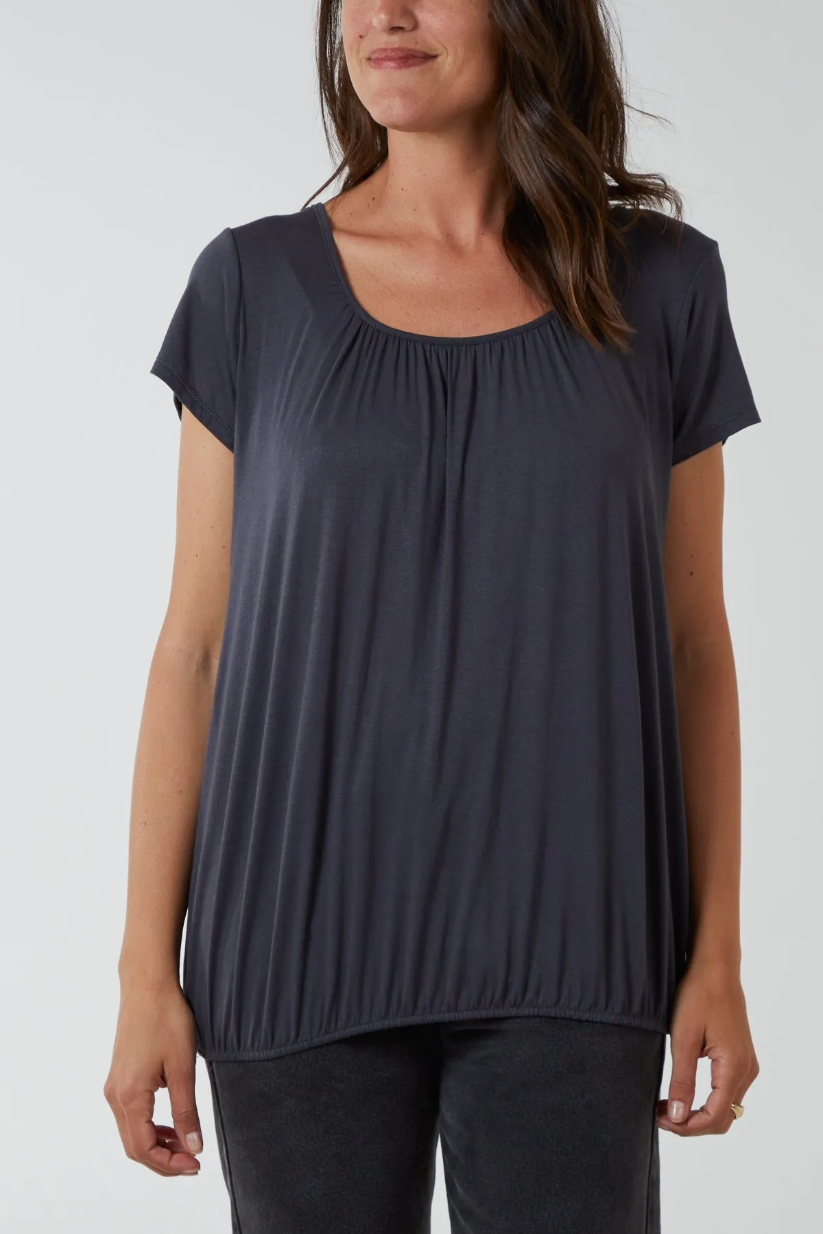 Scoop Neck Elastic Top