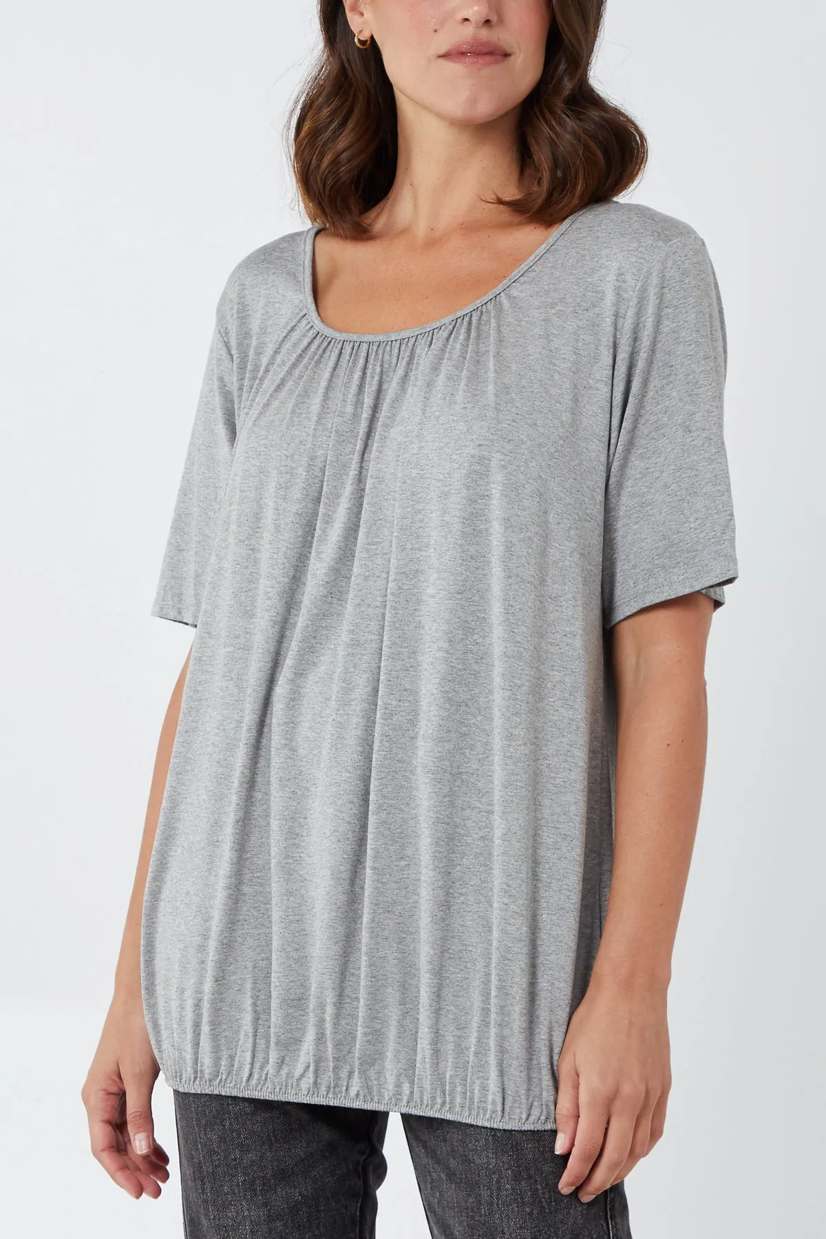 Scoop Neck Elastic Top