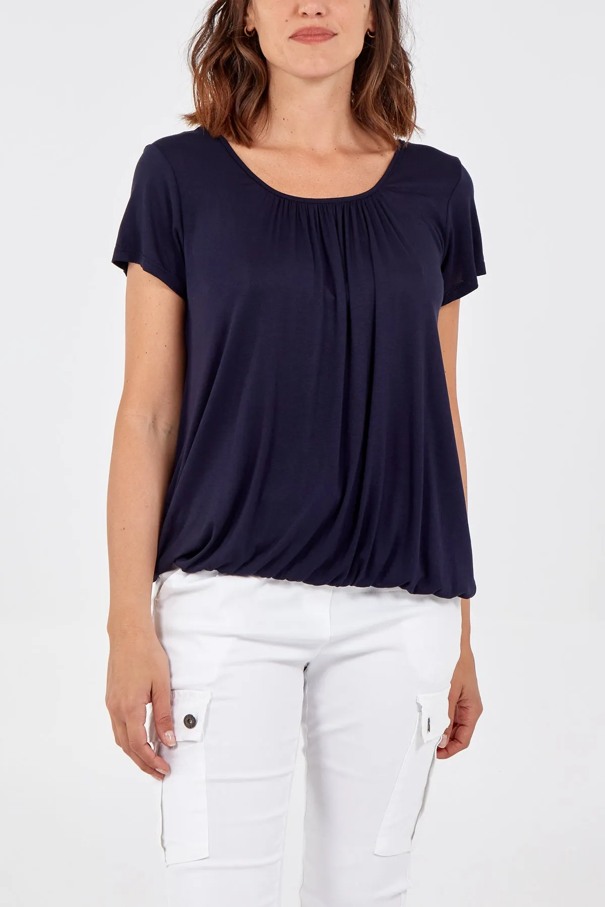 Scoop Neck Elastic Top