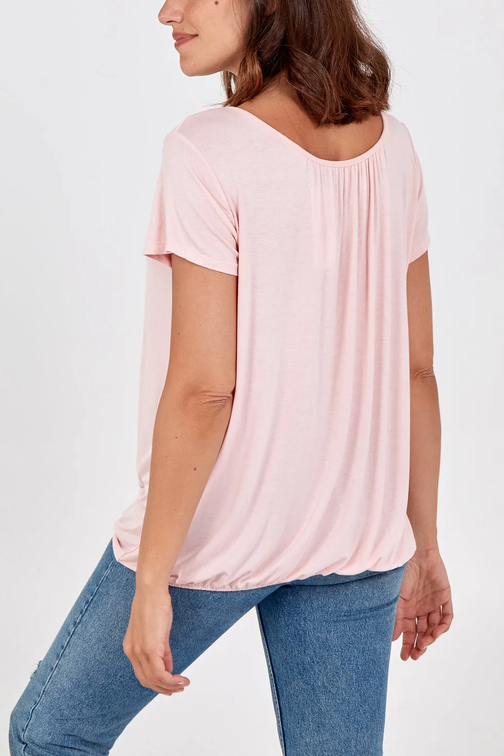 Scoop Neck Elastic Top