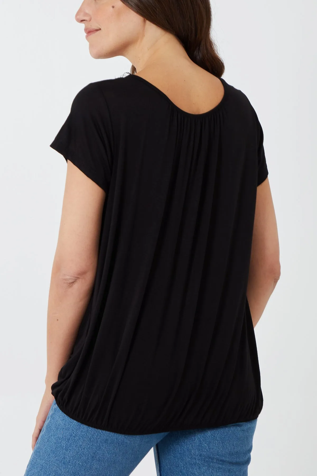 Scoop Neck Elastic Top