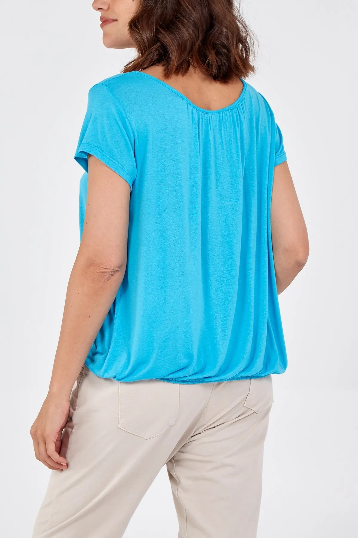 Scoop Neck Elastic Top