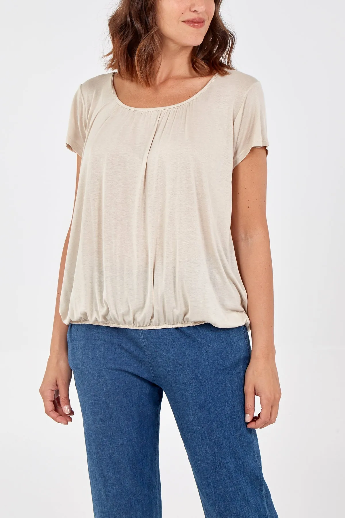 Scoop Neck Elastic Top