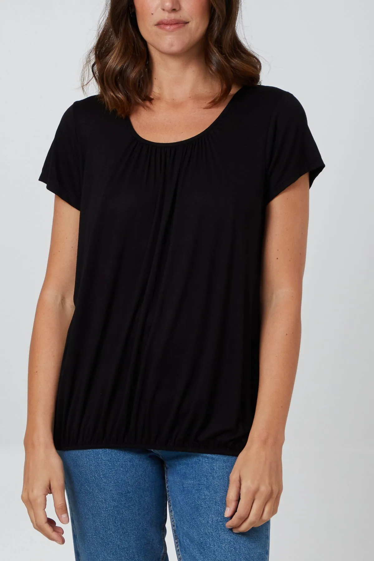 Scoop Neck Elastic Top