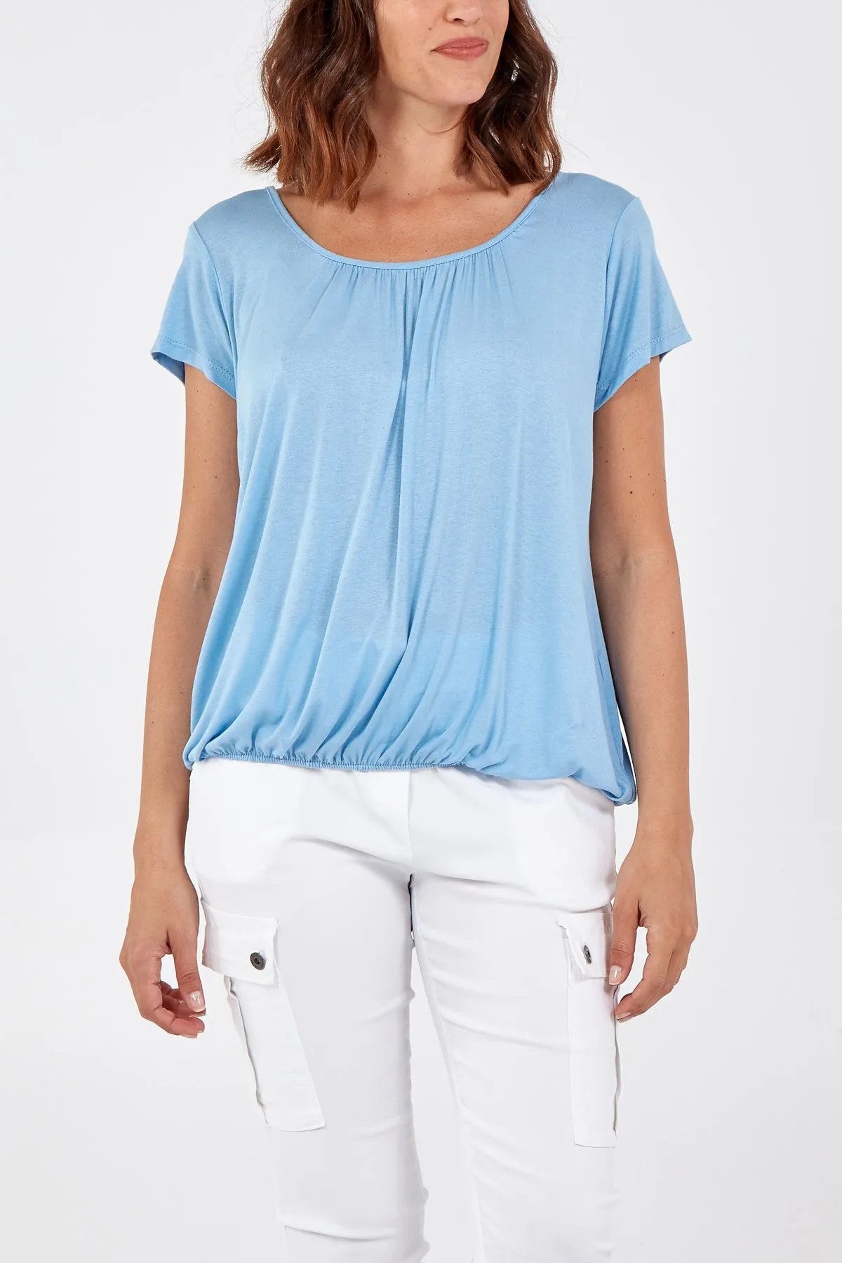 Scoop Neck Elastic Top