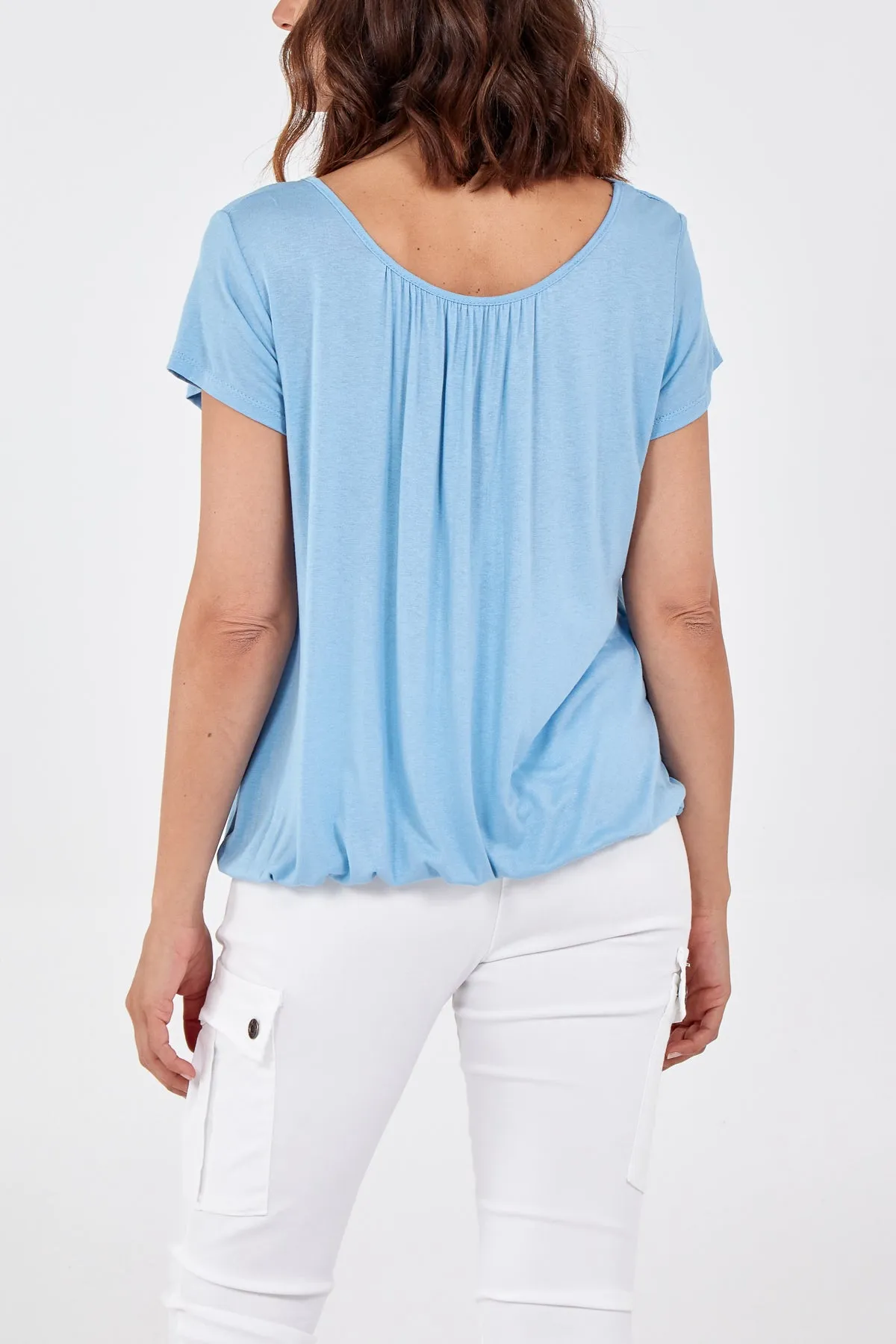 Scoop Neck Elastic Top
