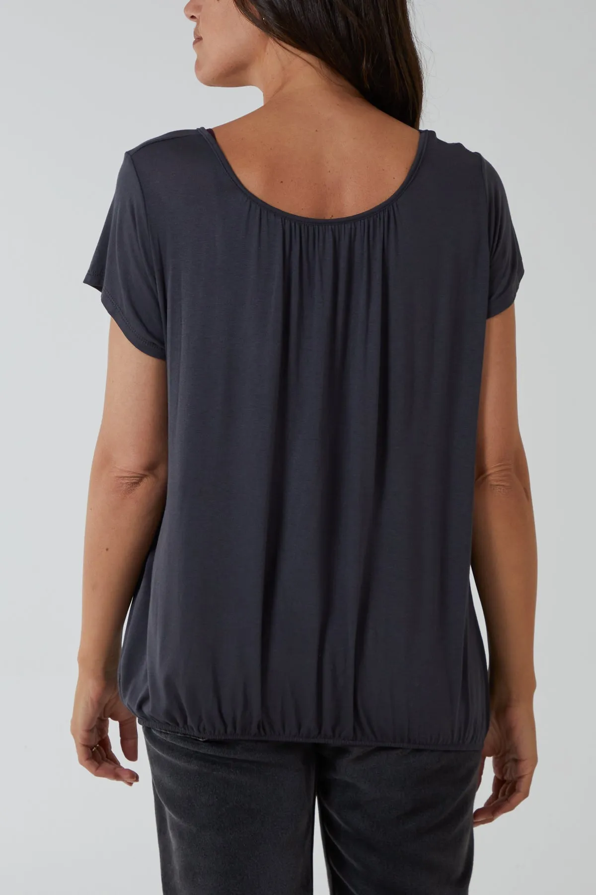 Scoop Neck Elastic Top
