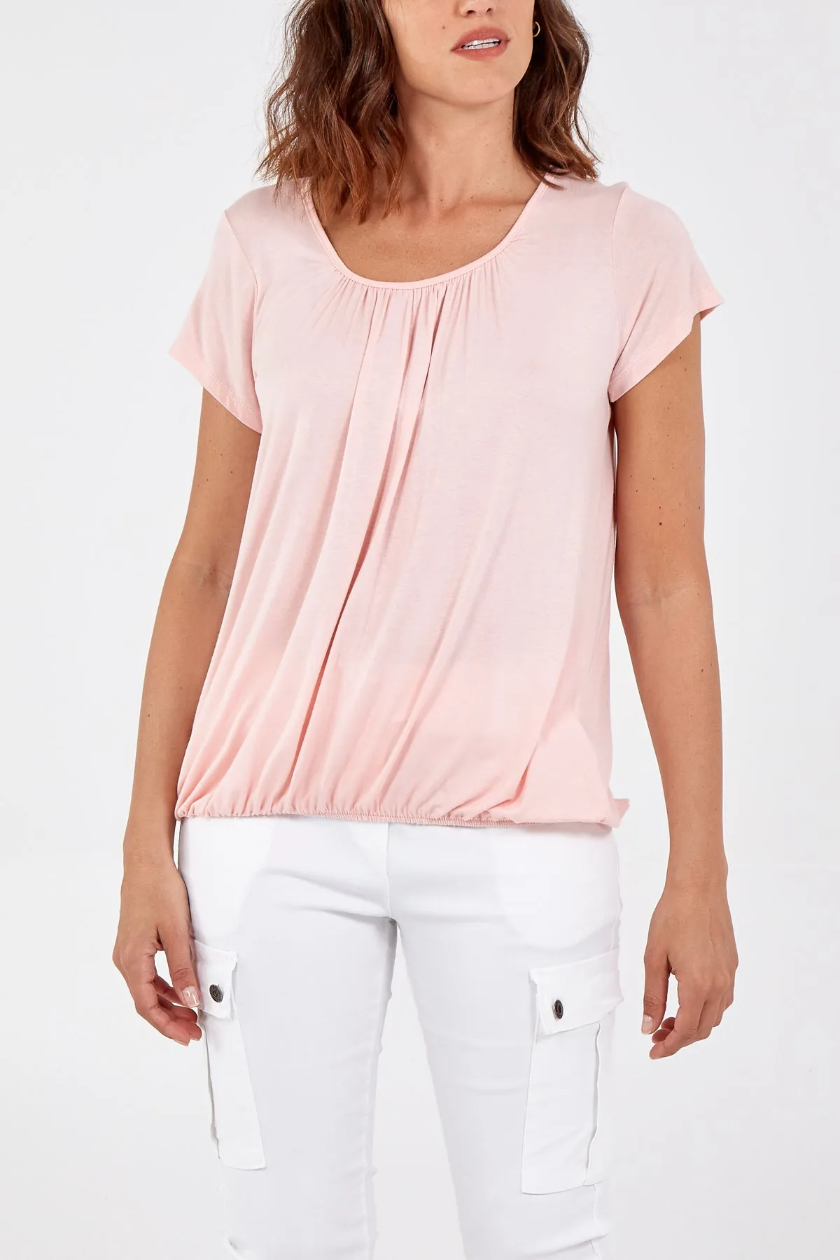 Scoop Neck Elastic Top