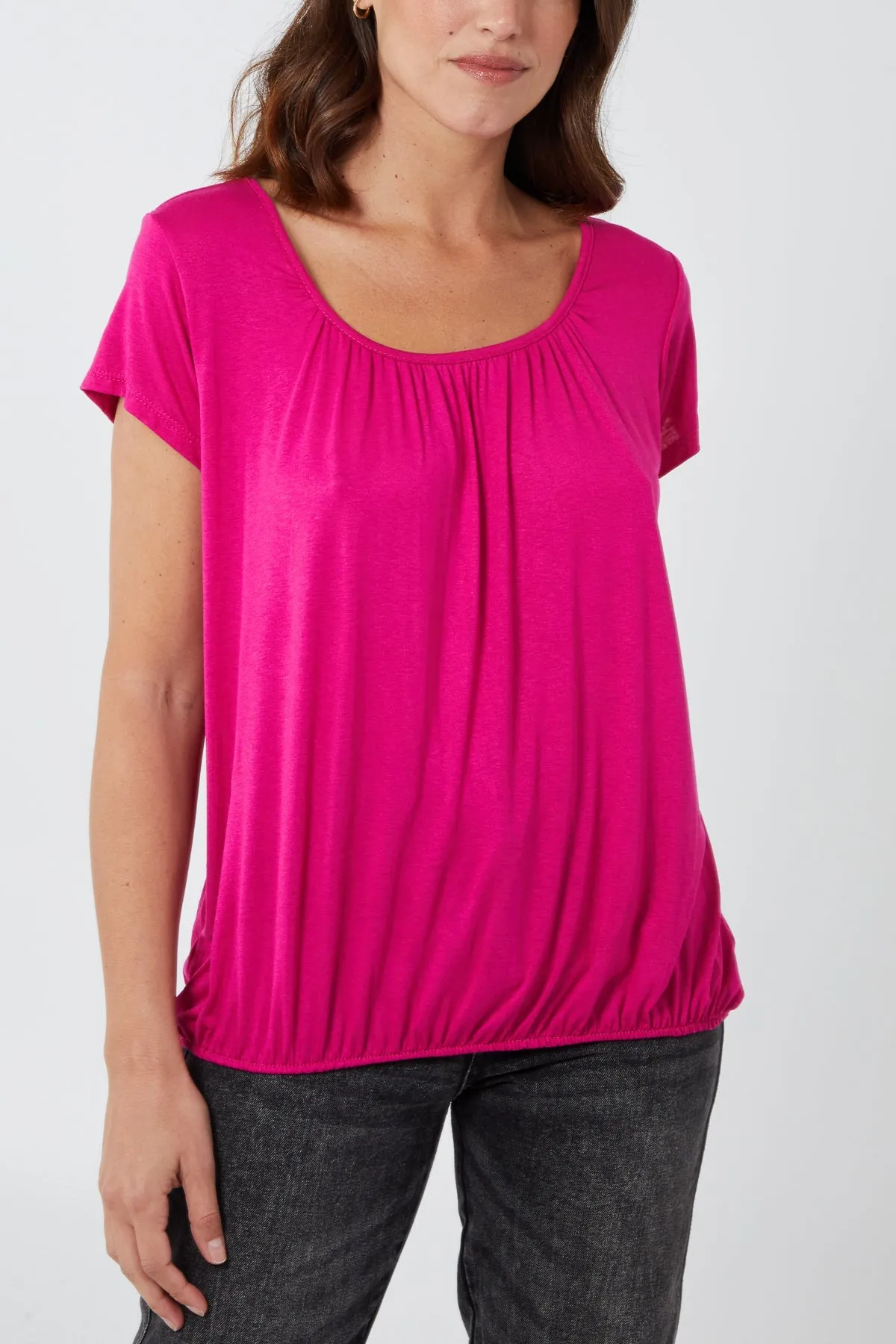 Scoop Neck Elastic Top