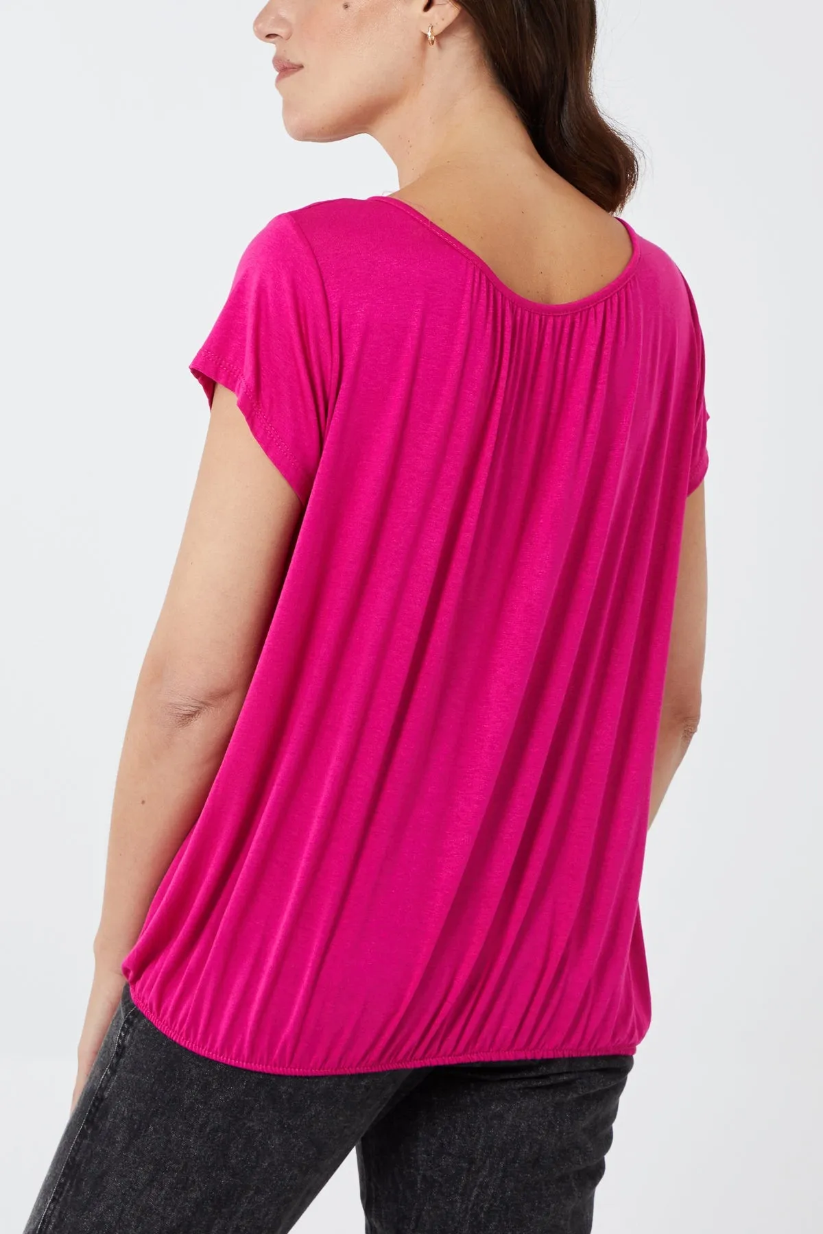 Scoop Neck Elastic Top