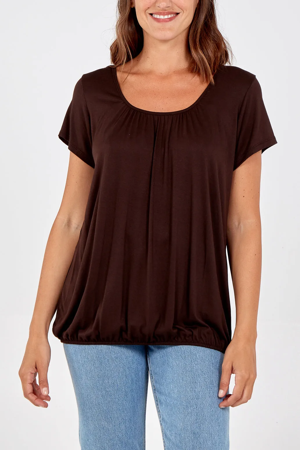 Scoop Neck Elastic Top