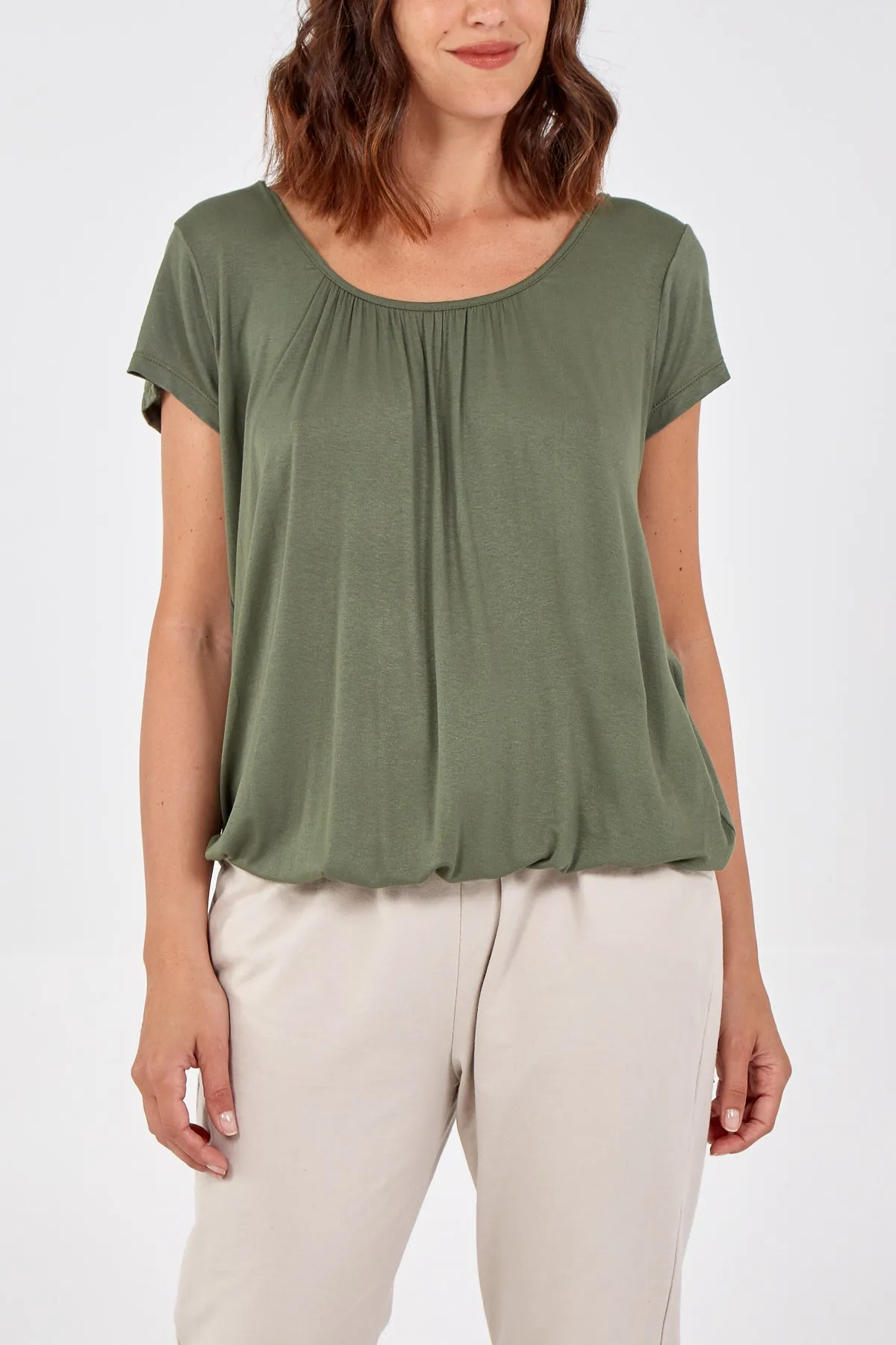 Scoop Neck Elastic Top