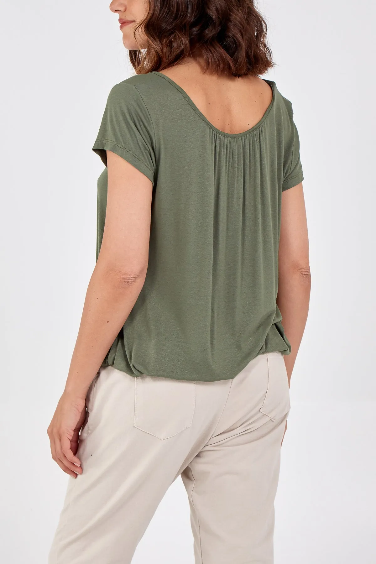 Scoop Neck Elastic Top
