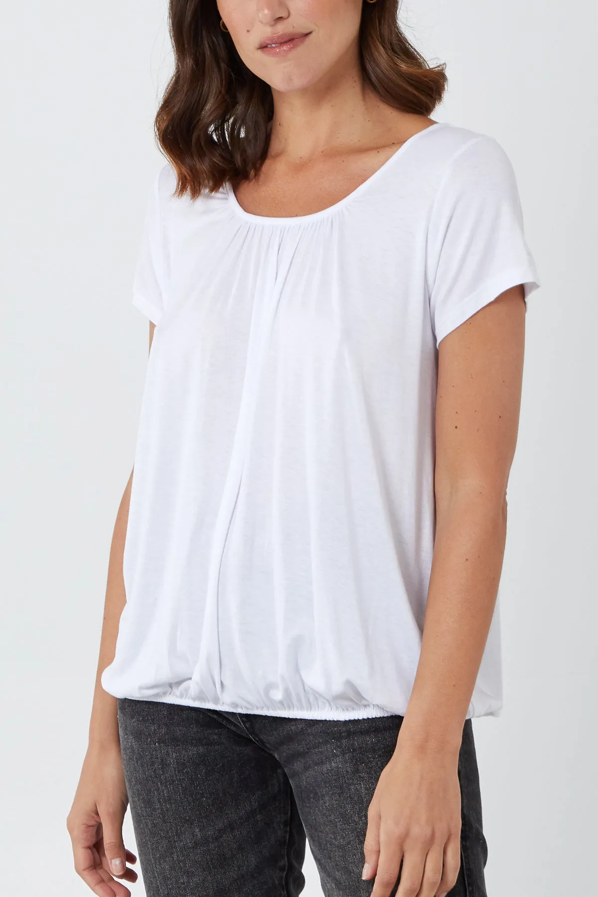Scoop Neck Elastic Top