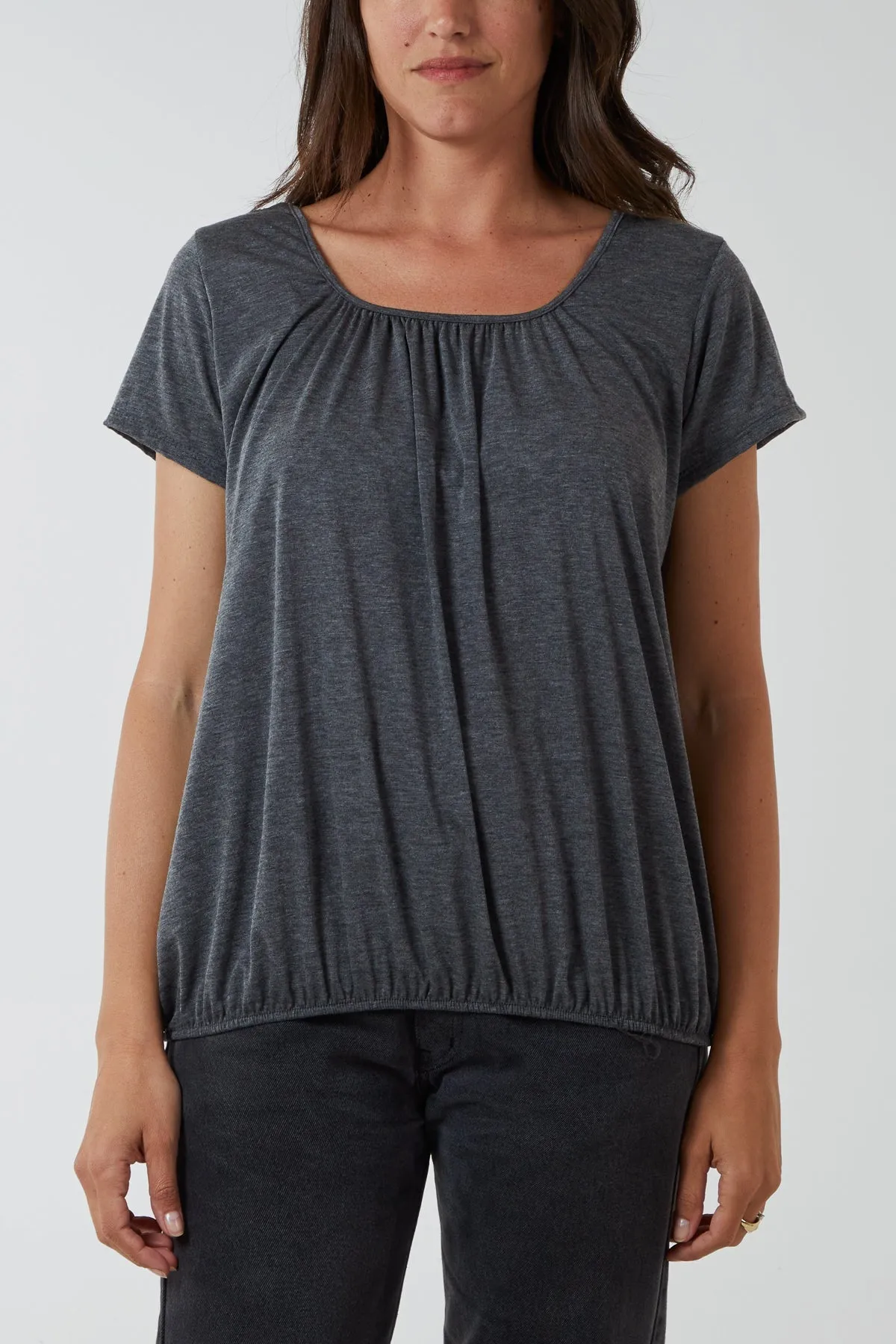 Scoop Neck Elastic Top