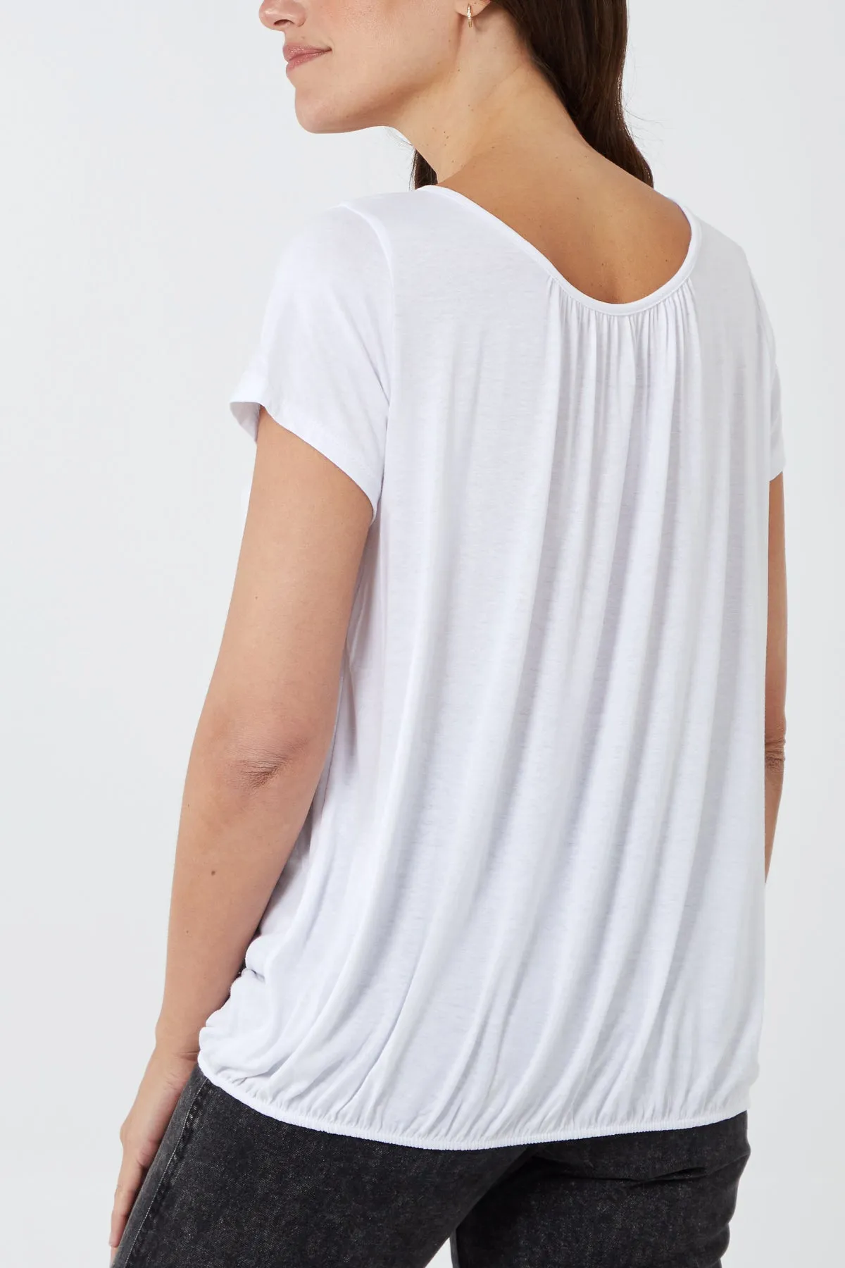 Scoop Neck Elastic Top