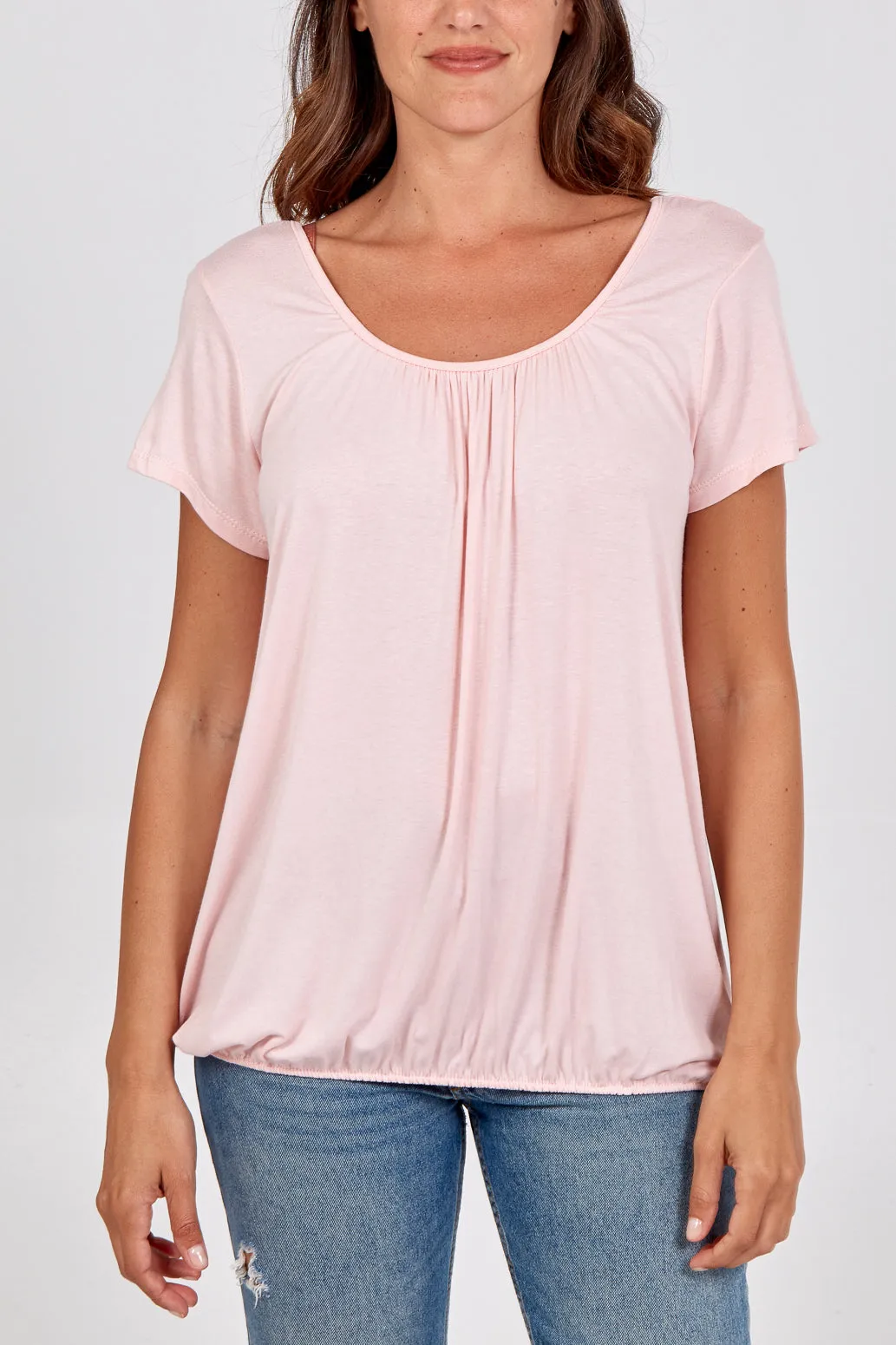 Scoop Neck Elastic Top