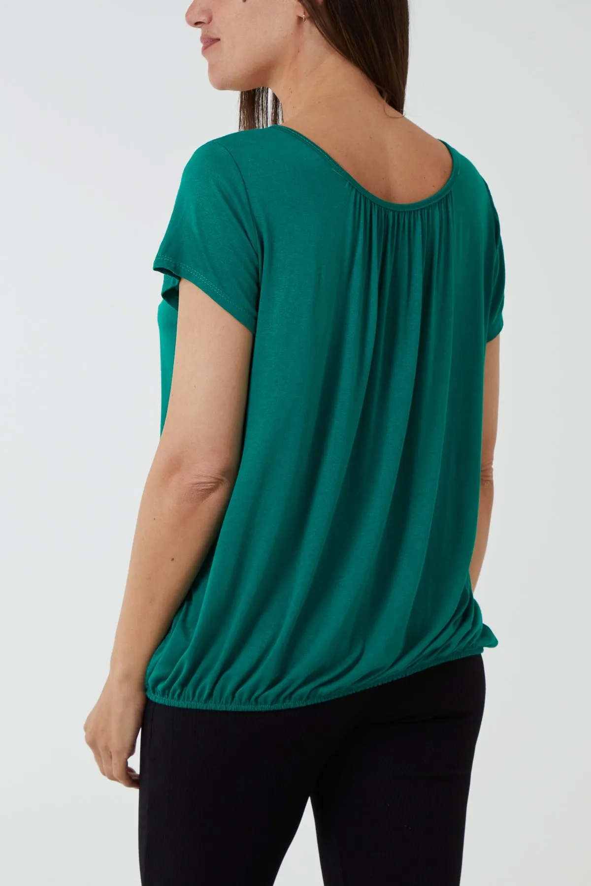 Scoop Neck Elastic Top