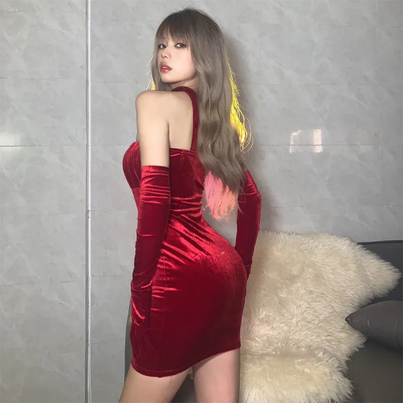 Sexy Halter Dress   Sleeves yc50122