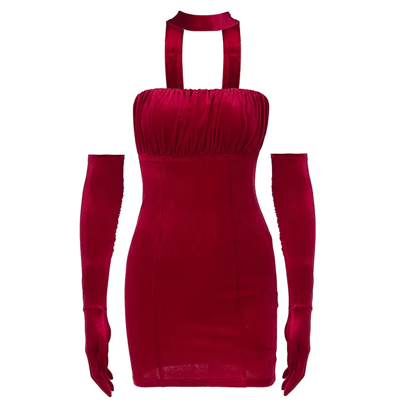 Sexy Halter Dress   Sleeves yc50122