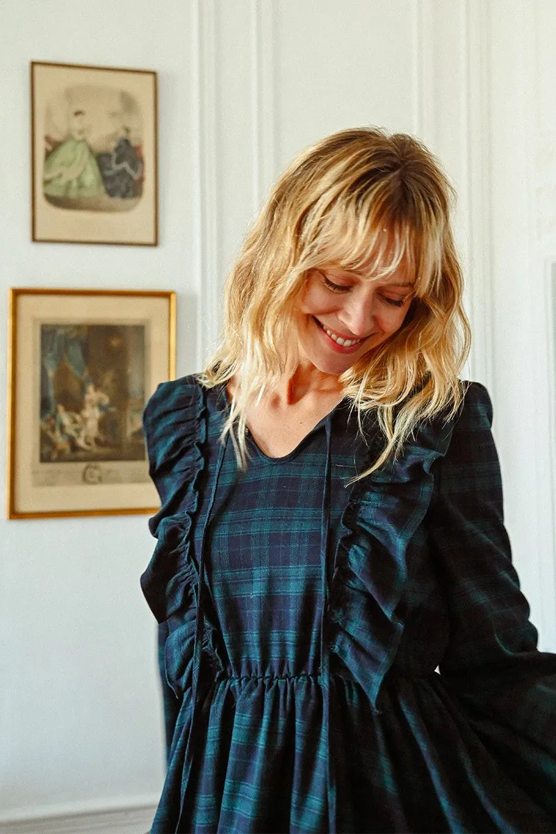 SHORT CHECKED DRESS