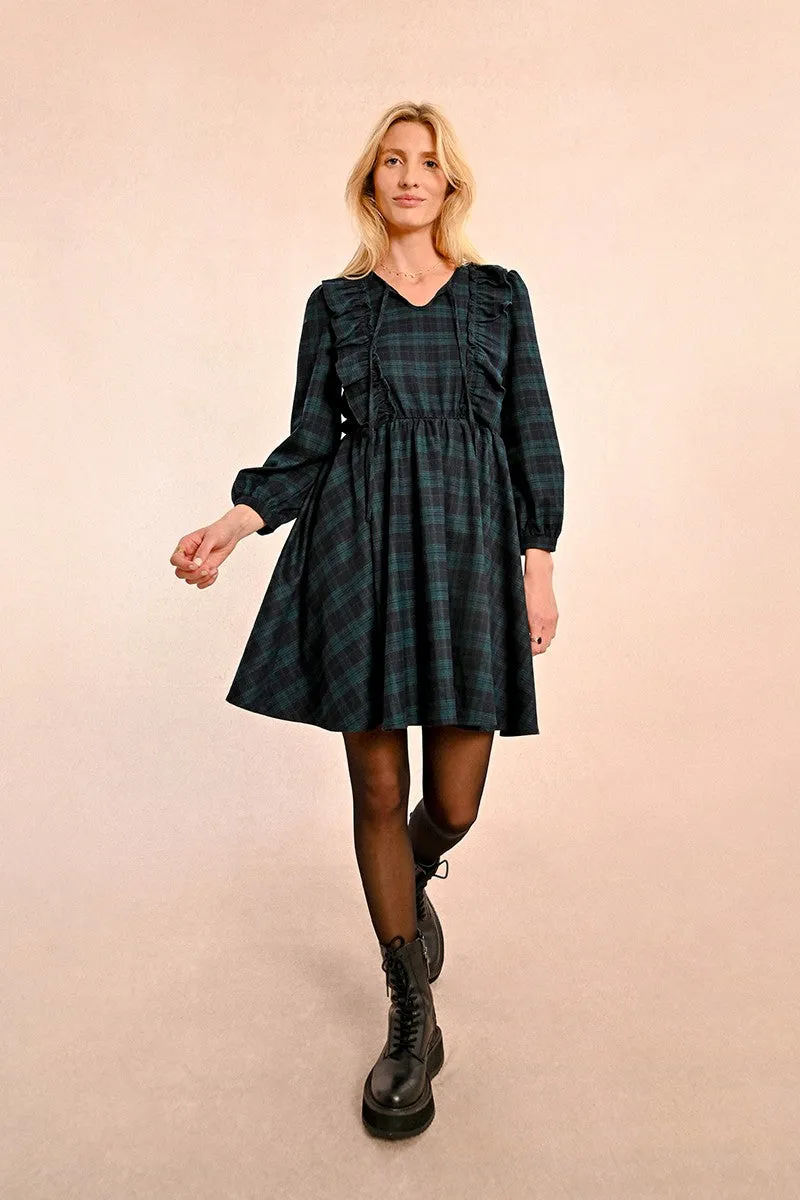 SHORT CHECKED DRESS