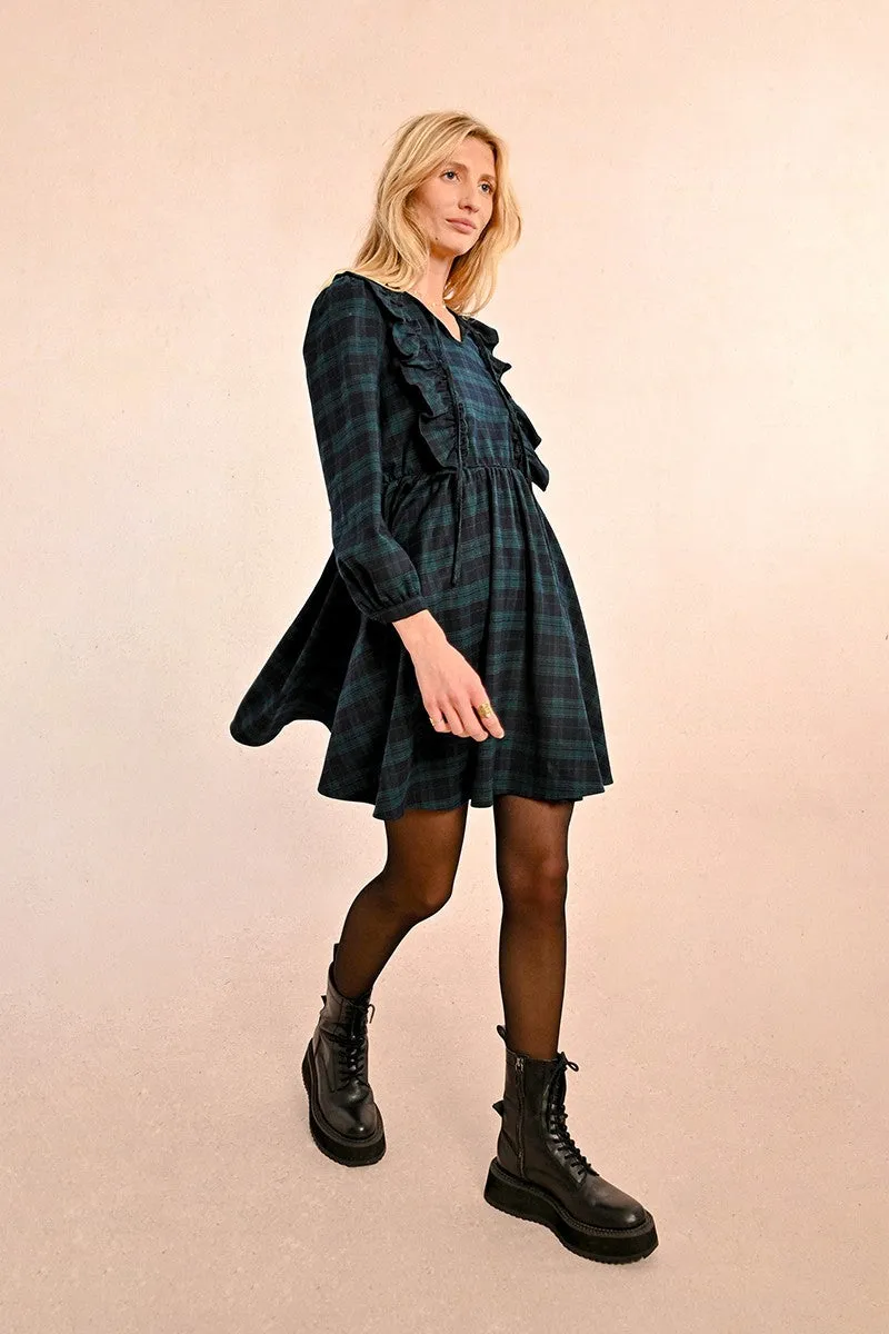 SHORT CHECKED DRESS