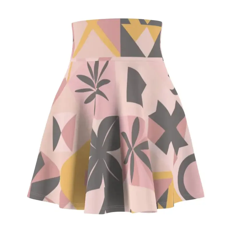 Skater Skirt in Pastel Colors Geometric Pattern