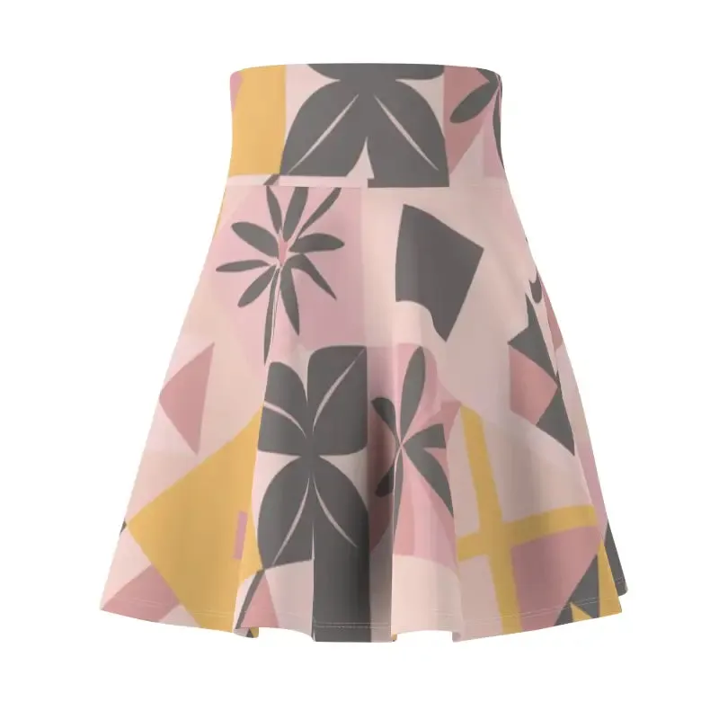 Skater Skirt in Pastel Colors Geometric Pattern
