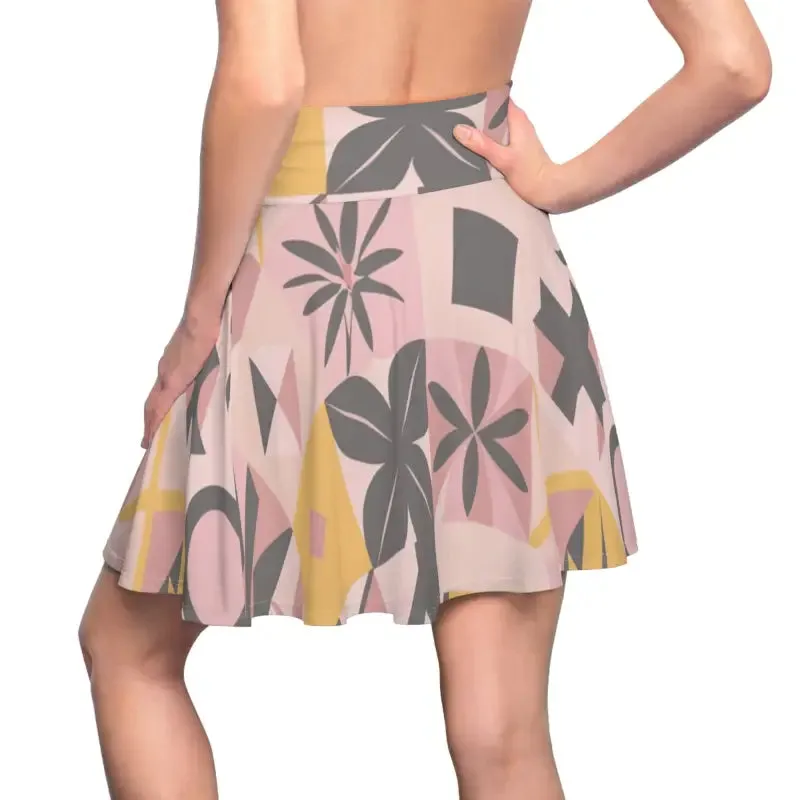 Skater Skirt in Pastel Colors Geometric Pattern