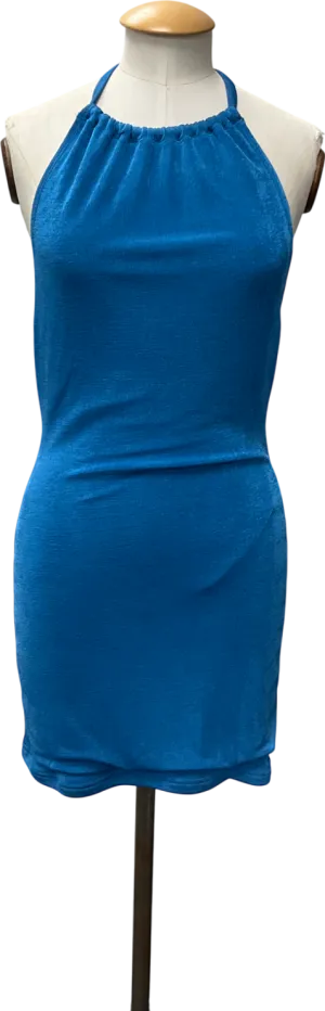 SLA the label Shimmer Blue Halter Neck Mini Dress UK M