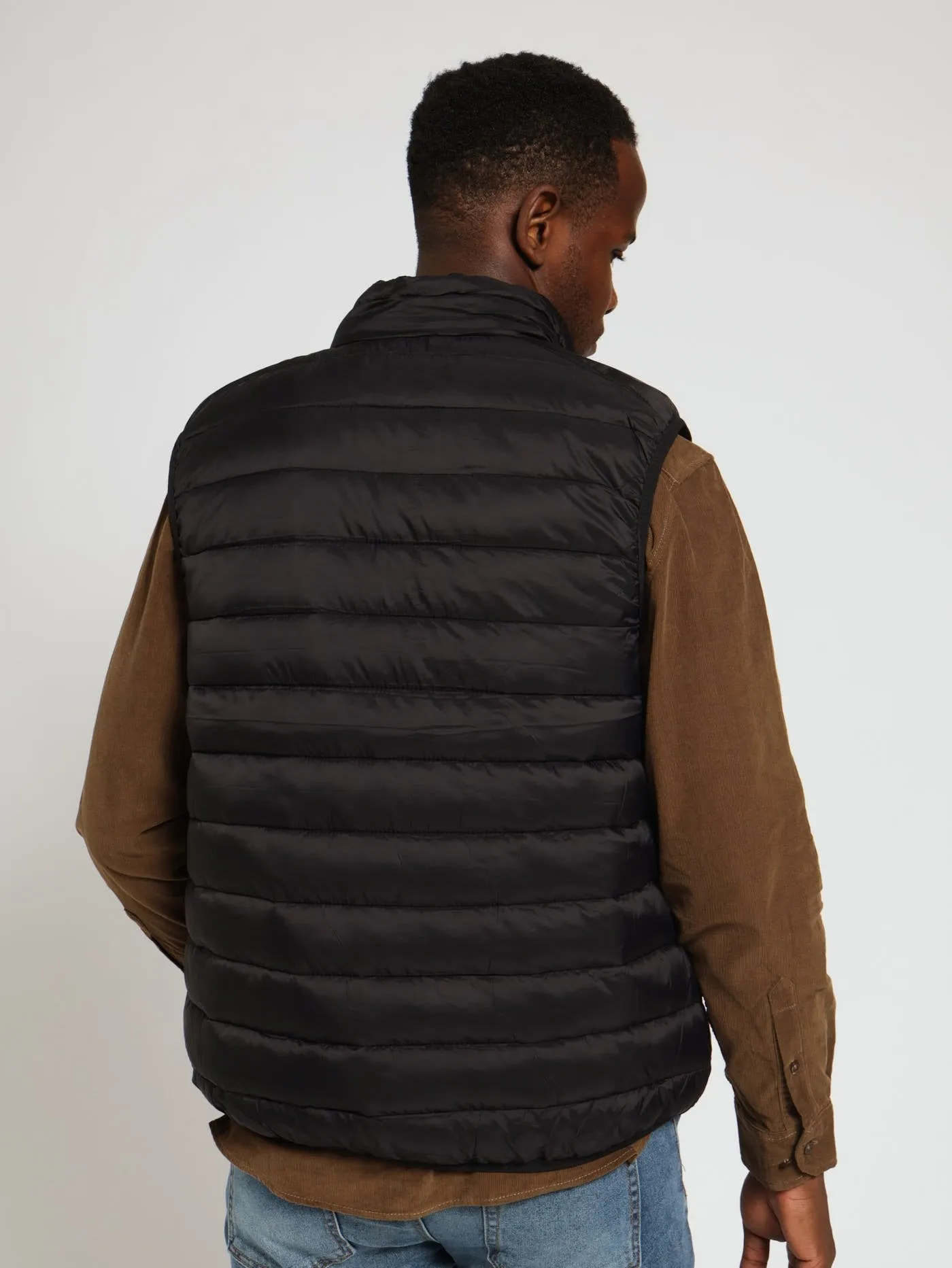 Sleeveless Puffer Jacket - Black